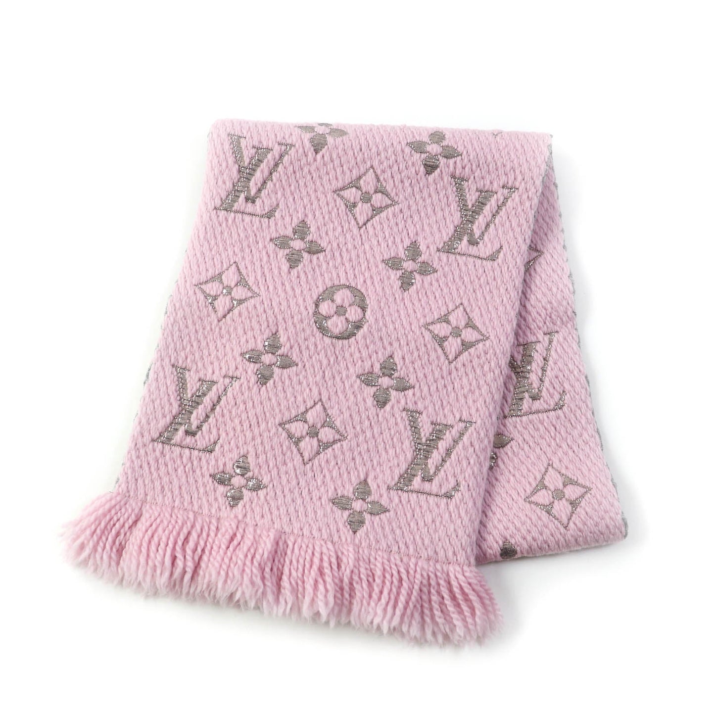 LOUIS VUITTON Scarf M70466 Main: 95% wool, Main: 3% silk, Main: 2% polyester Rose valerine Escalp Logo Mania Shine Women