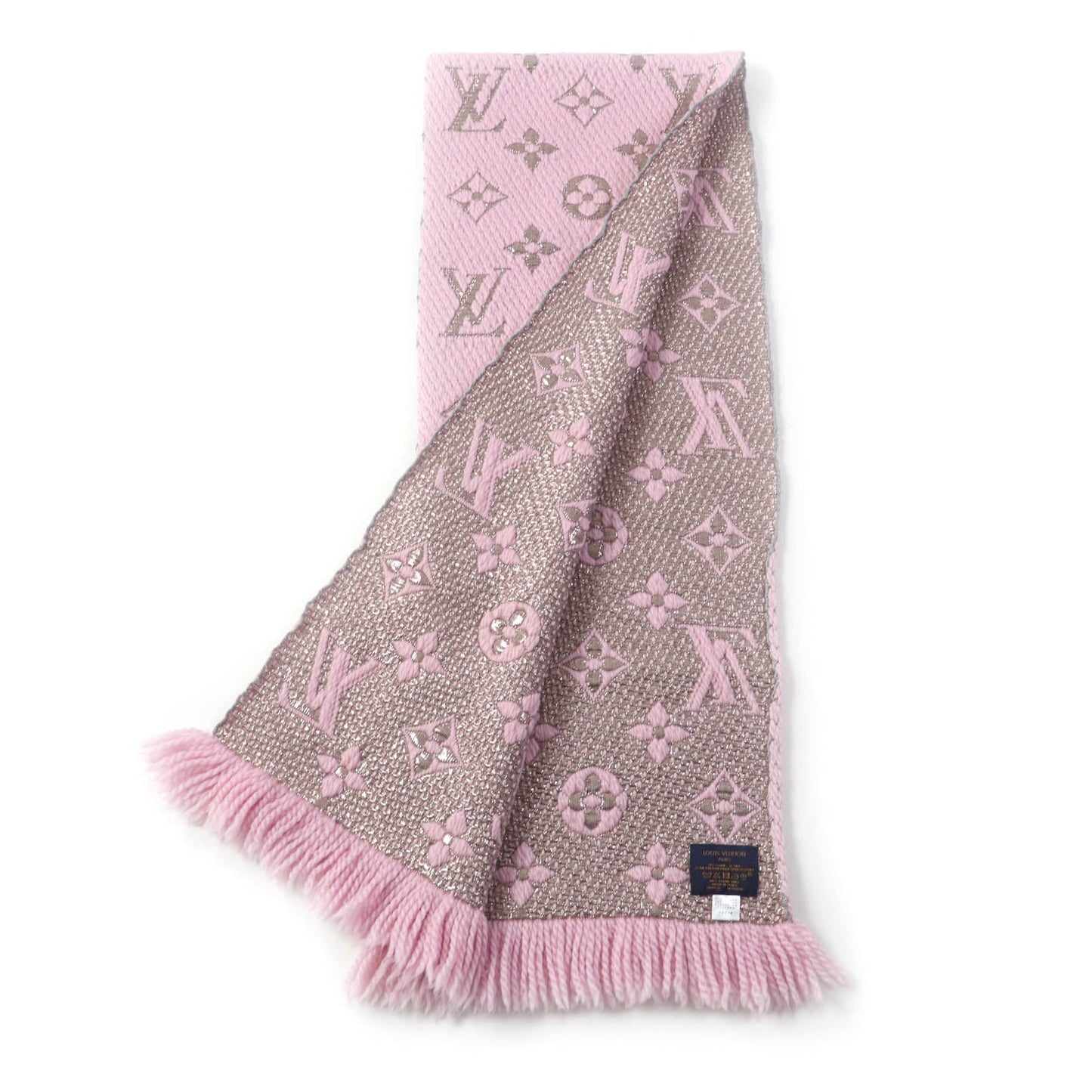 LOUIS VUITTON Scarf M70466 Main: 95% wool, Main: 3% silk, Main: 2% polyester Rose valerine Escalp Logo Mania Shine Women