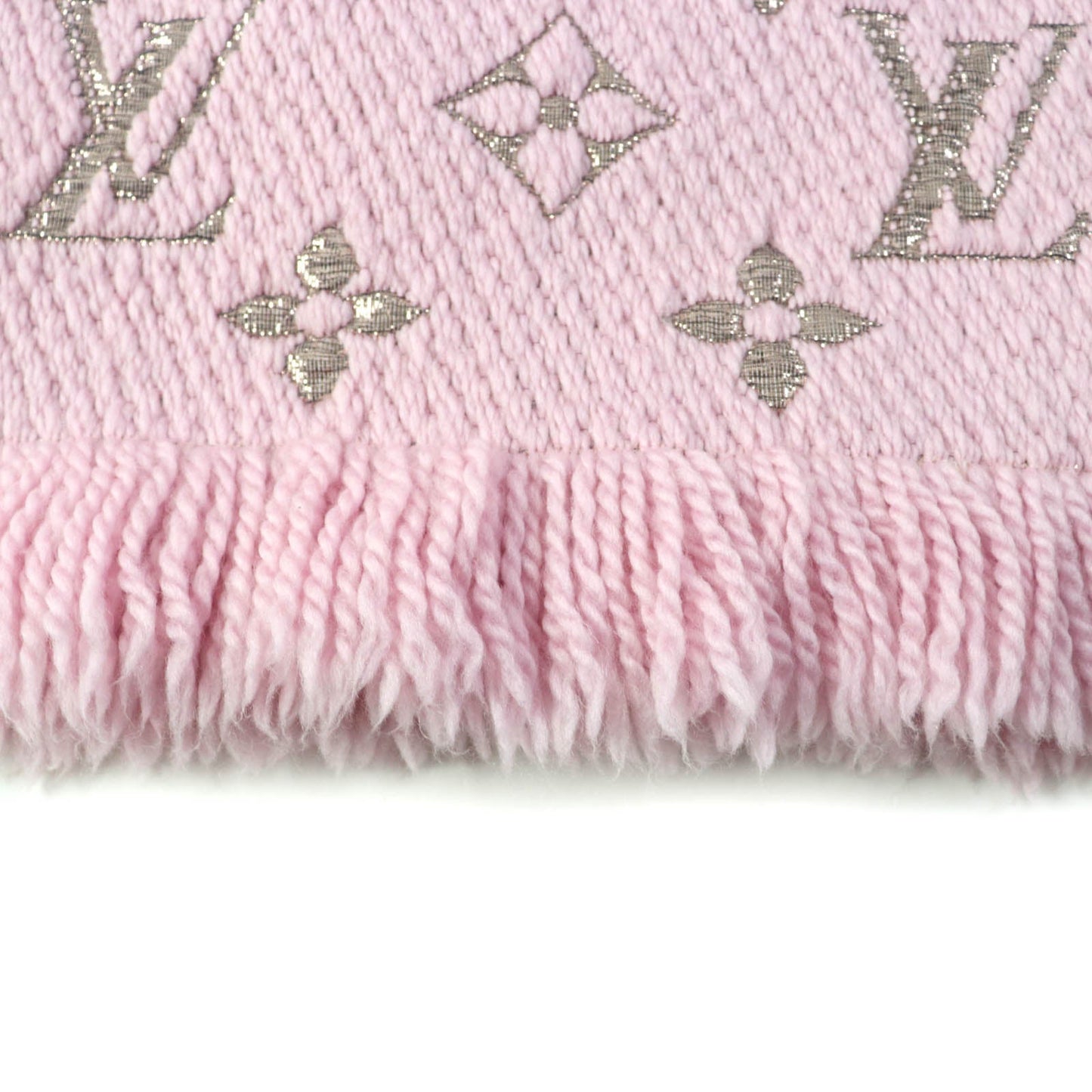 LOUIS VUITTON Scarf M70466 Main: 95% wool, Main: 3% silk, Main: 2% polyester Rose valerine Escalp Logo Mania Shine Women