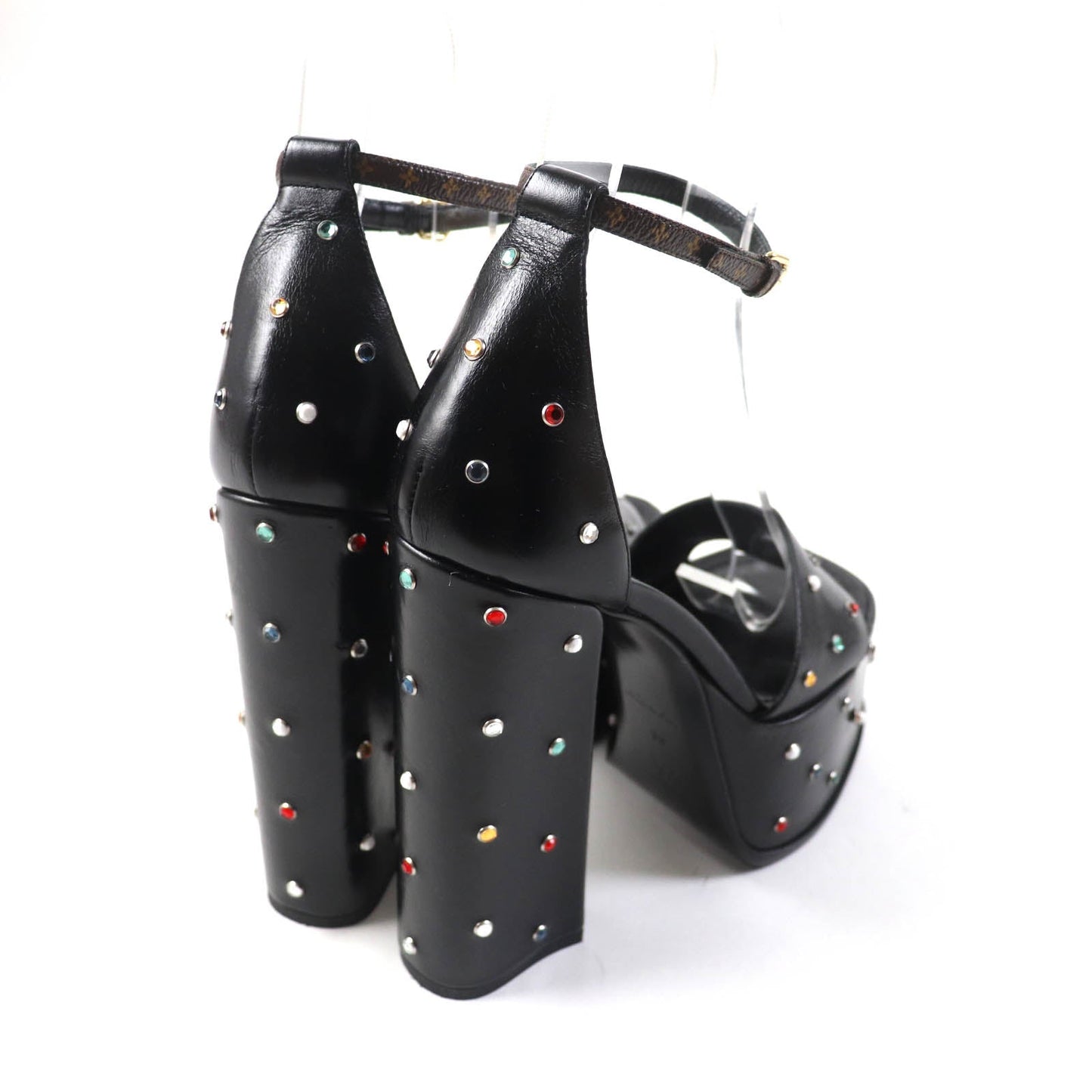 LOUIS VUITTON Sandals Main: Leather black Fame Line HEELED SANDALS Women 38