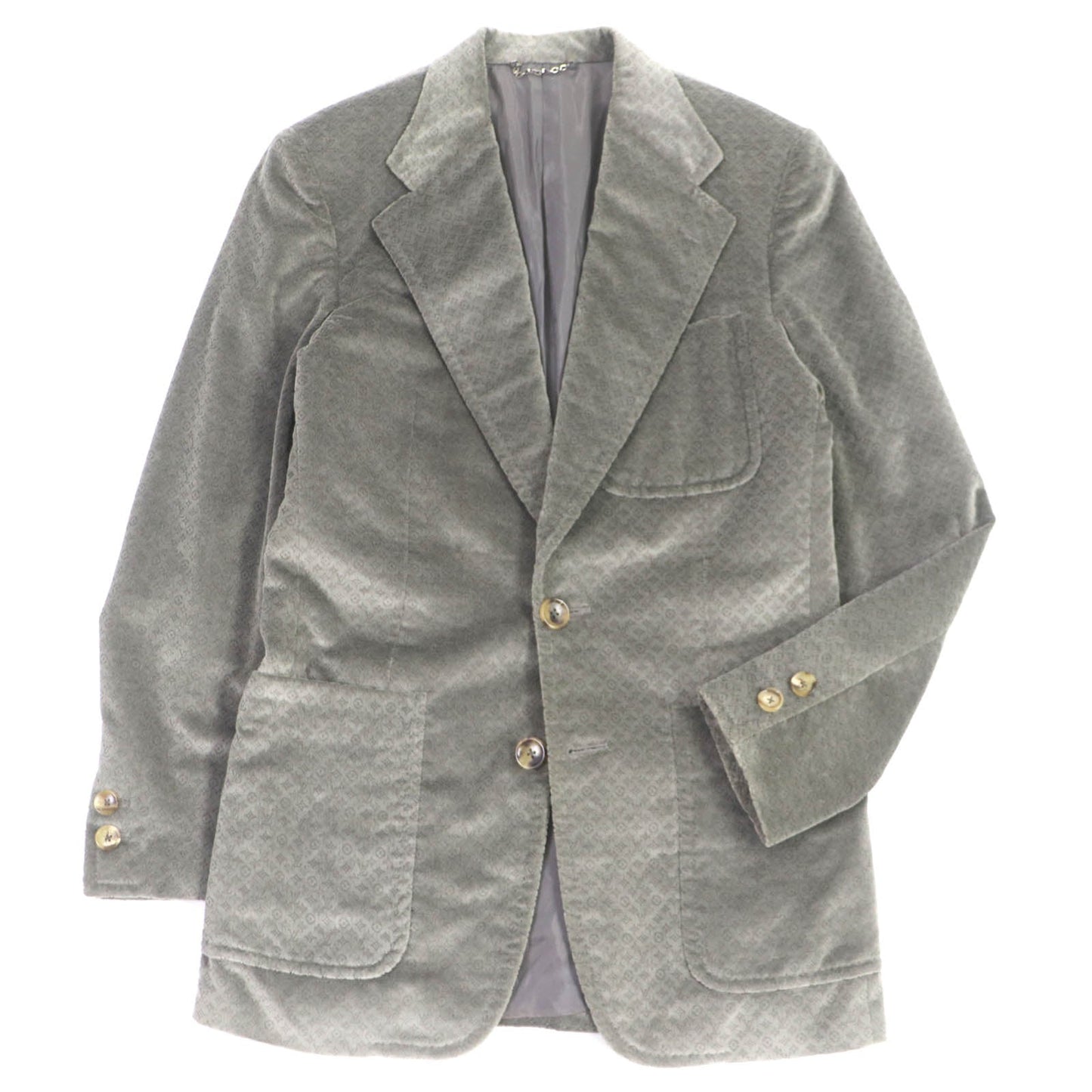 LOUIS VUITTON tailored jacket Outer: 98% cotton, Outer: 2% polyurethane, Lining: 100% cupra Charcoal type mens 44