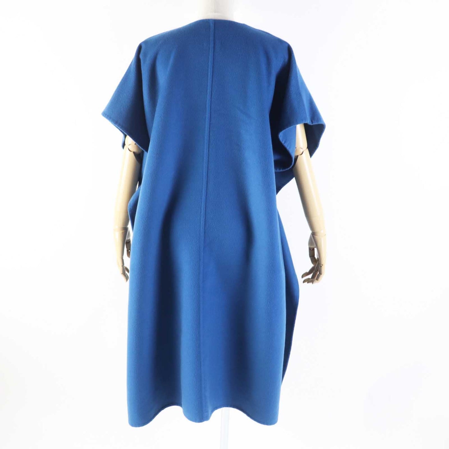 HERMES coat 2E0136DG Main: 100% cashmere, Leather: Sheepskin blue Women 38