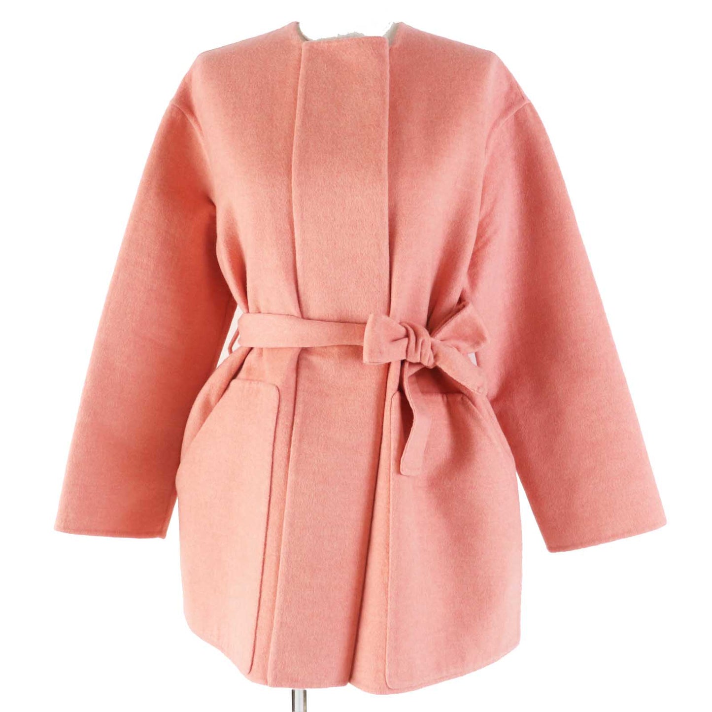 HERMES coat 2H0122DB Main: 100% cashmere pink Women 34