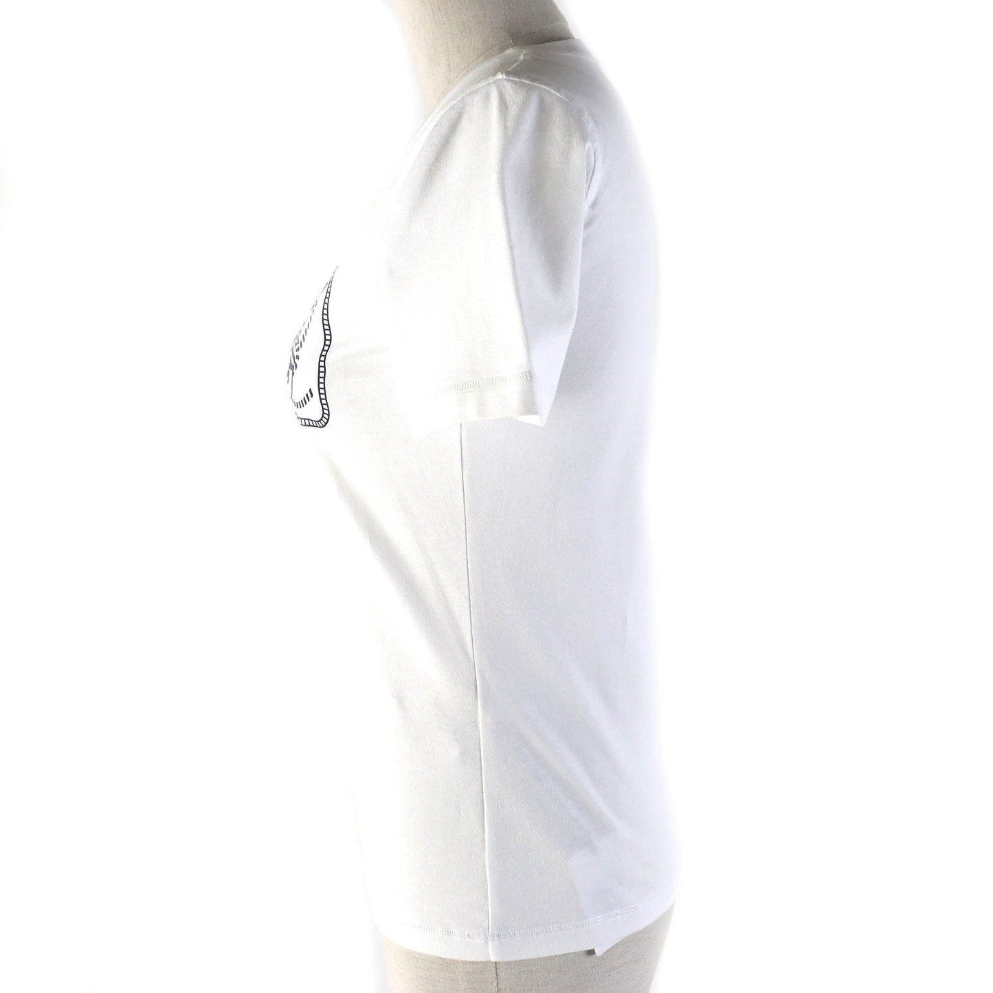 HERMES Short sleeve T-shirt Main: 100% cotton White navy Women 34