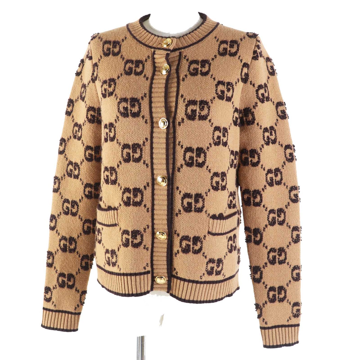 GUCCI cardigan 713300 Main: 100% wool Brown type GG wool boucl jacquard cardigan Women S
