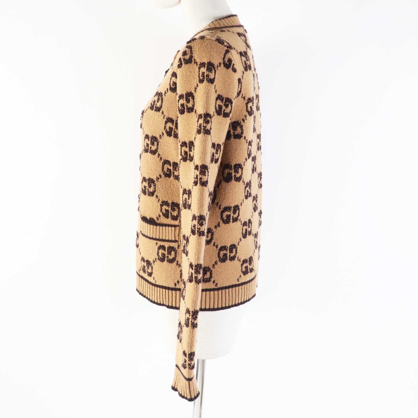 GUCCI cardigan 713300 Main: 100% wool Brown type GG wool boucl jacquard cardigan Women S