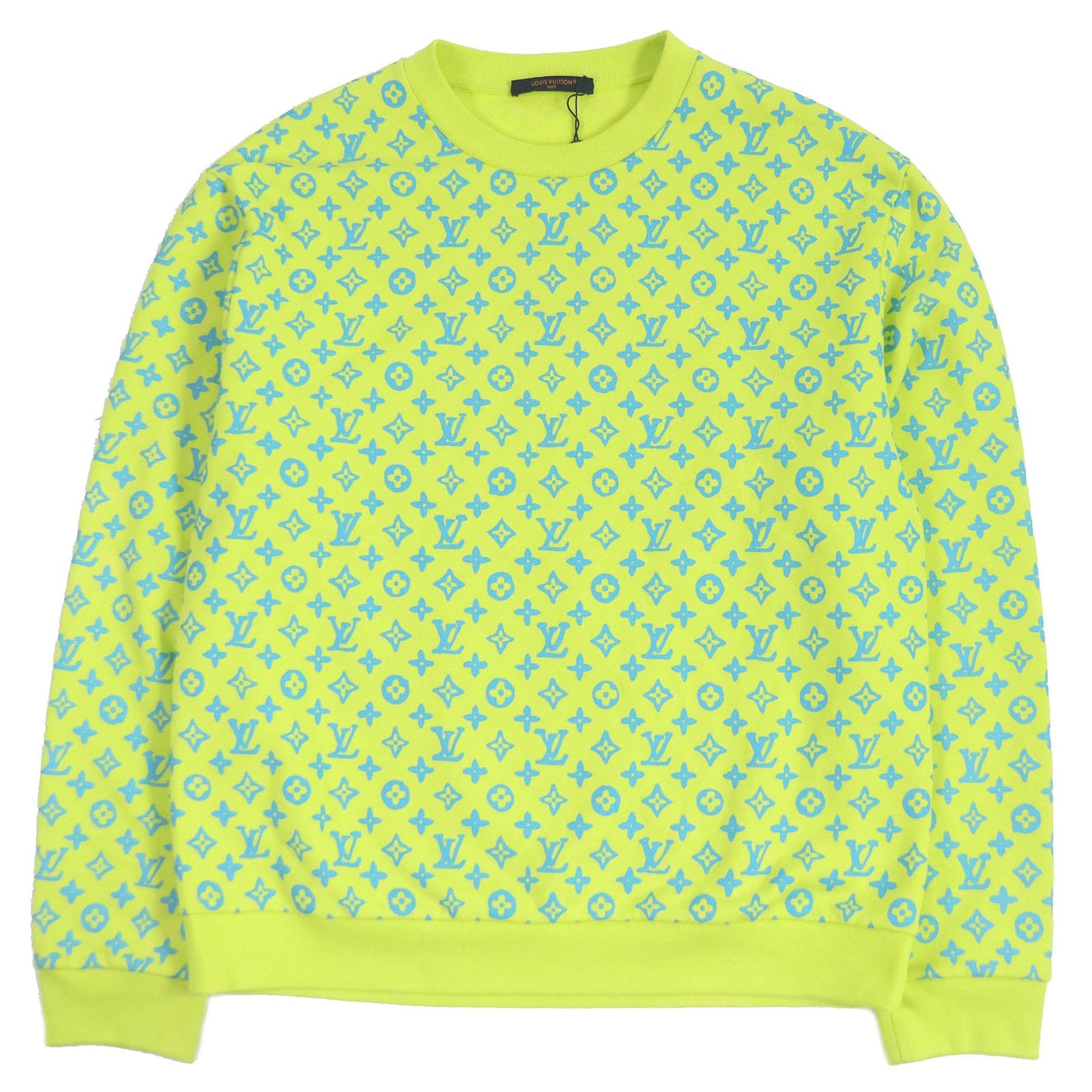 LOUIS VUITTON sweat HOY87W Main: 100% cotton yellow-green mens L