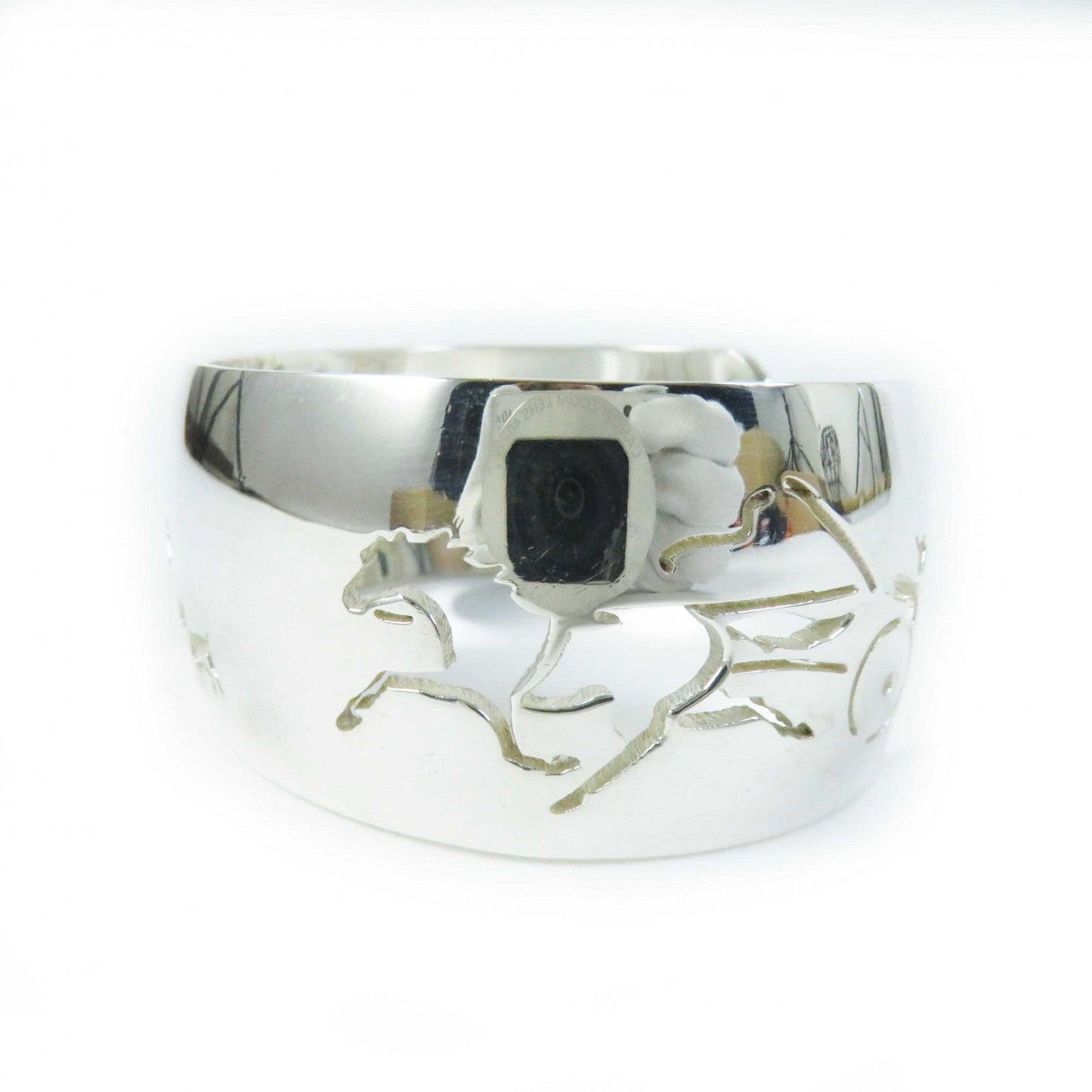 HERMES Bangle SV925 Silver bracelet Carriage motif Women