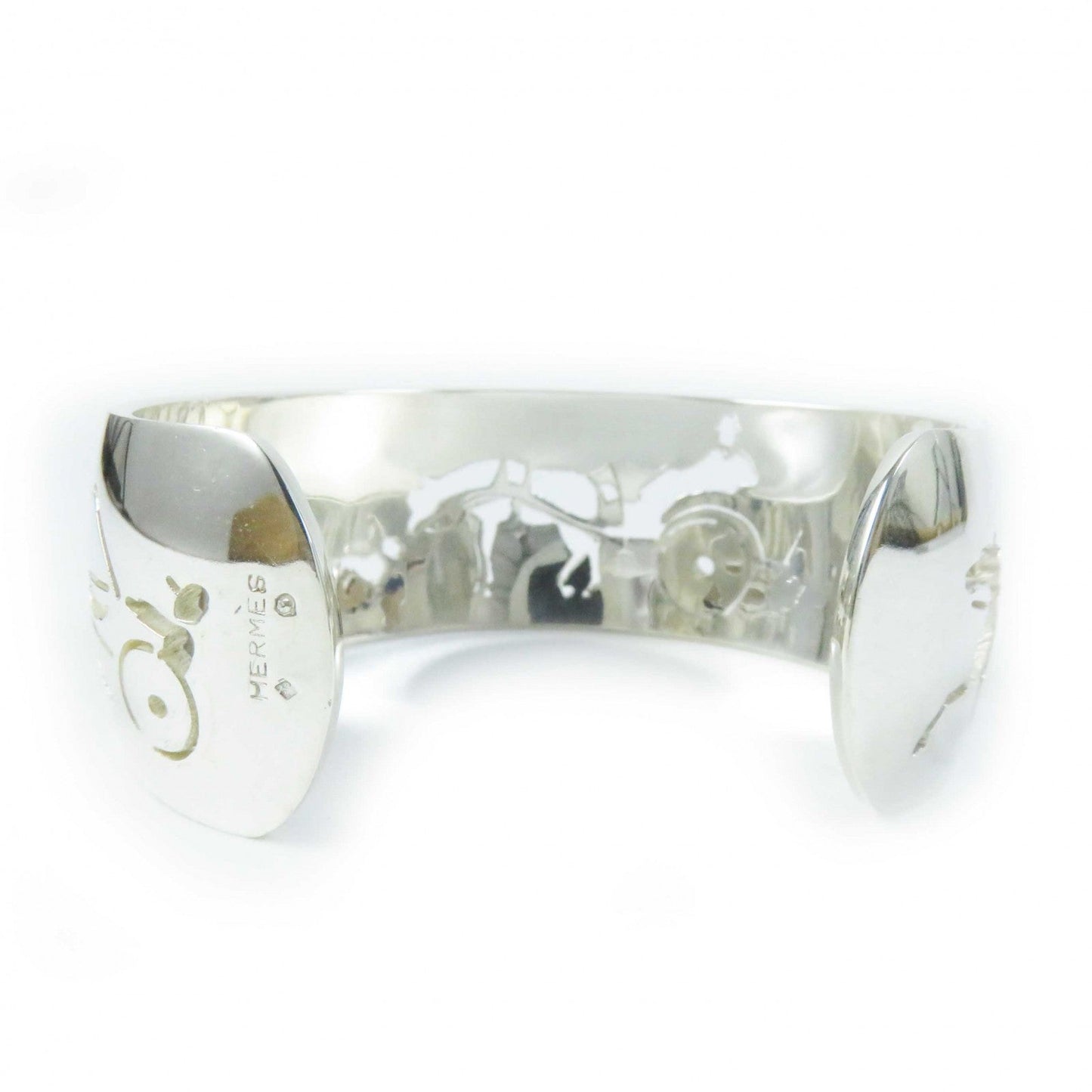 HERMES Bangle SV925 Silver bracelet Carriage motif Women