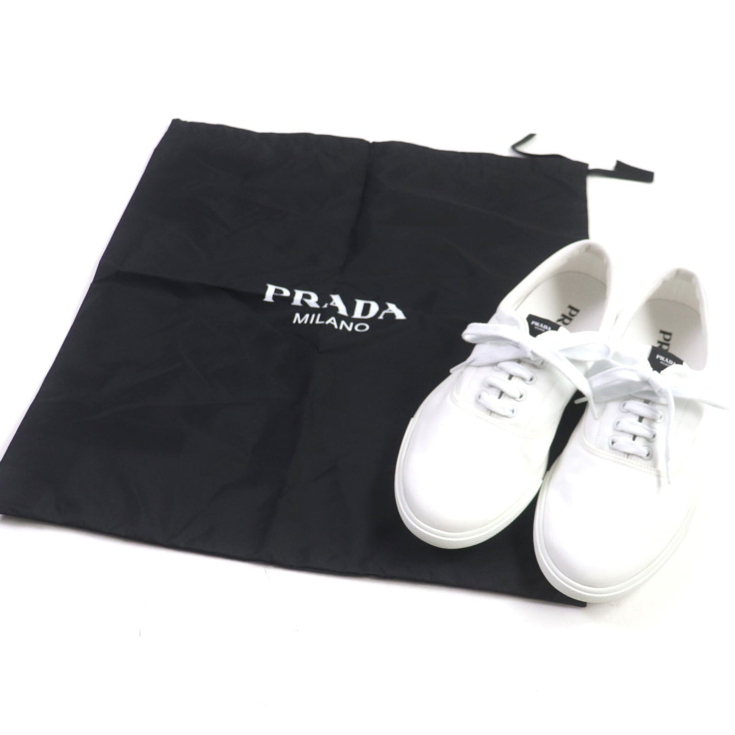 PRADA Low cut sneakers 2EG326 Nylon Leather white mens 5