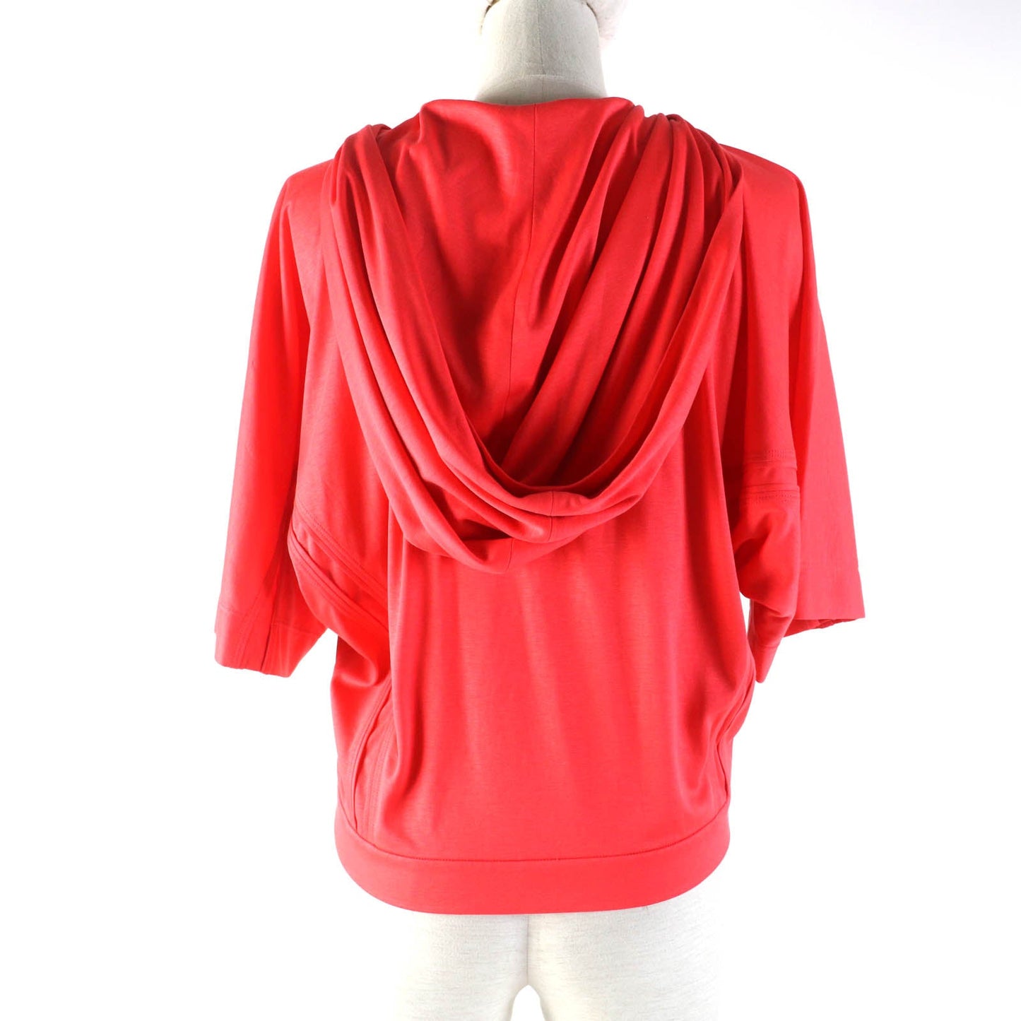 HERMES Hoodie Main: 100% cotton, some parts: sheep leather Orange Women 34