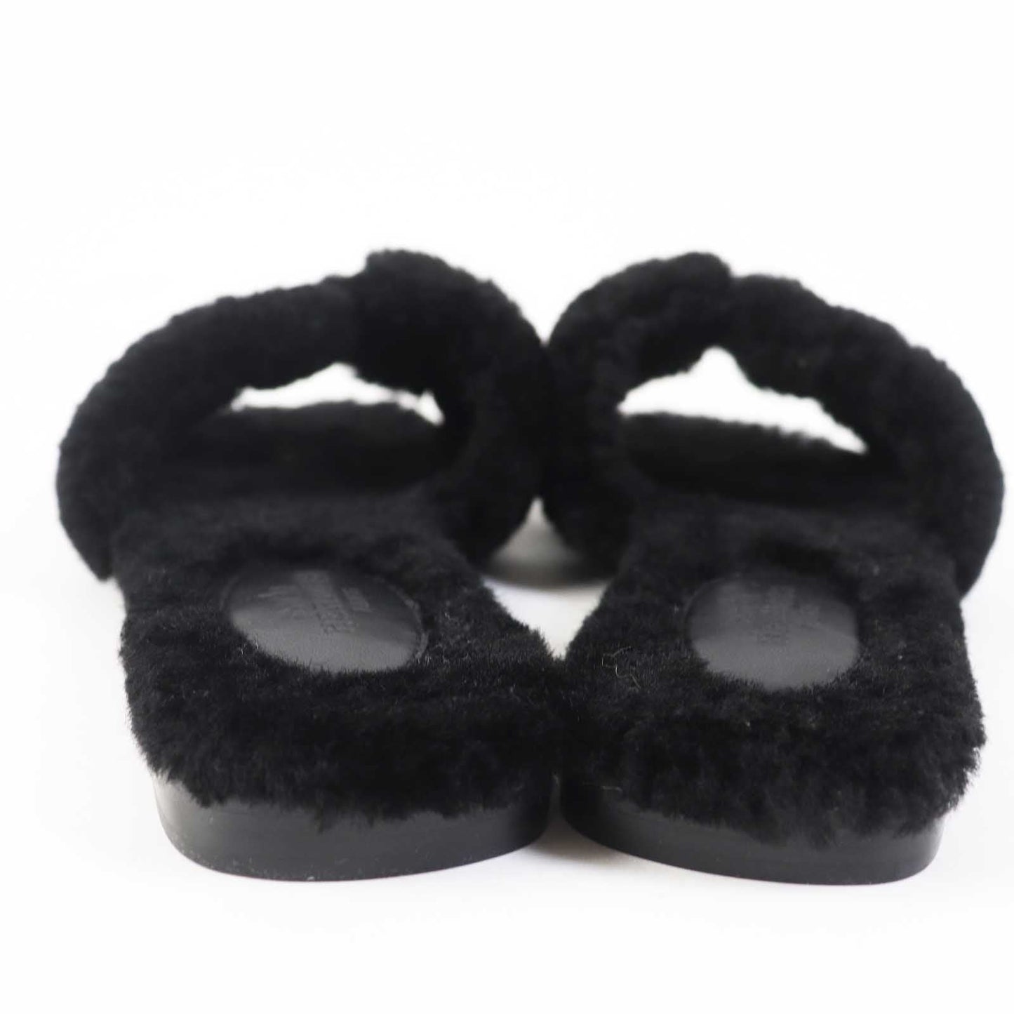 HERMES Sandals Mouton black Oran Women 35