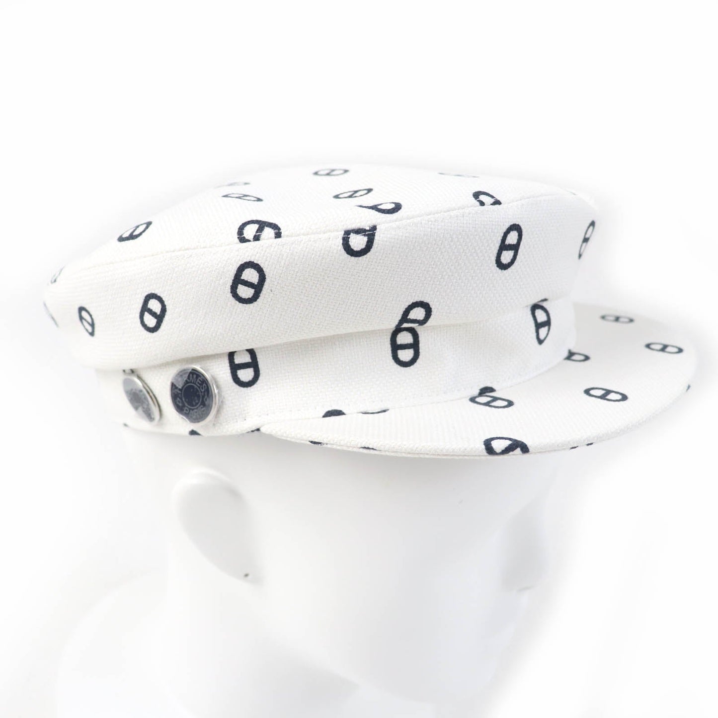 HERMES Casquette Main: 98% cotton, Main: 2% polyurethane, Lining: 56% cotton, Lining: 46% silk, Lining trim: 56% cotton, 44% rayon white Vauban Women