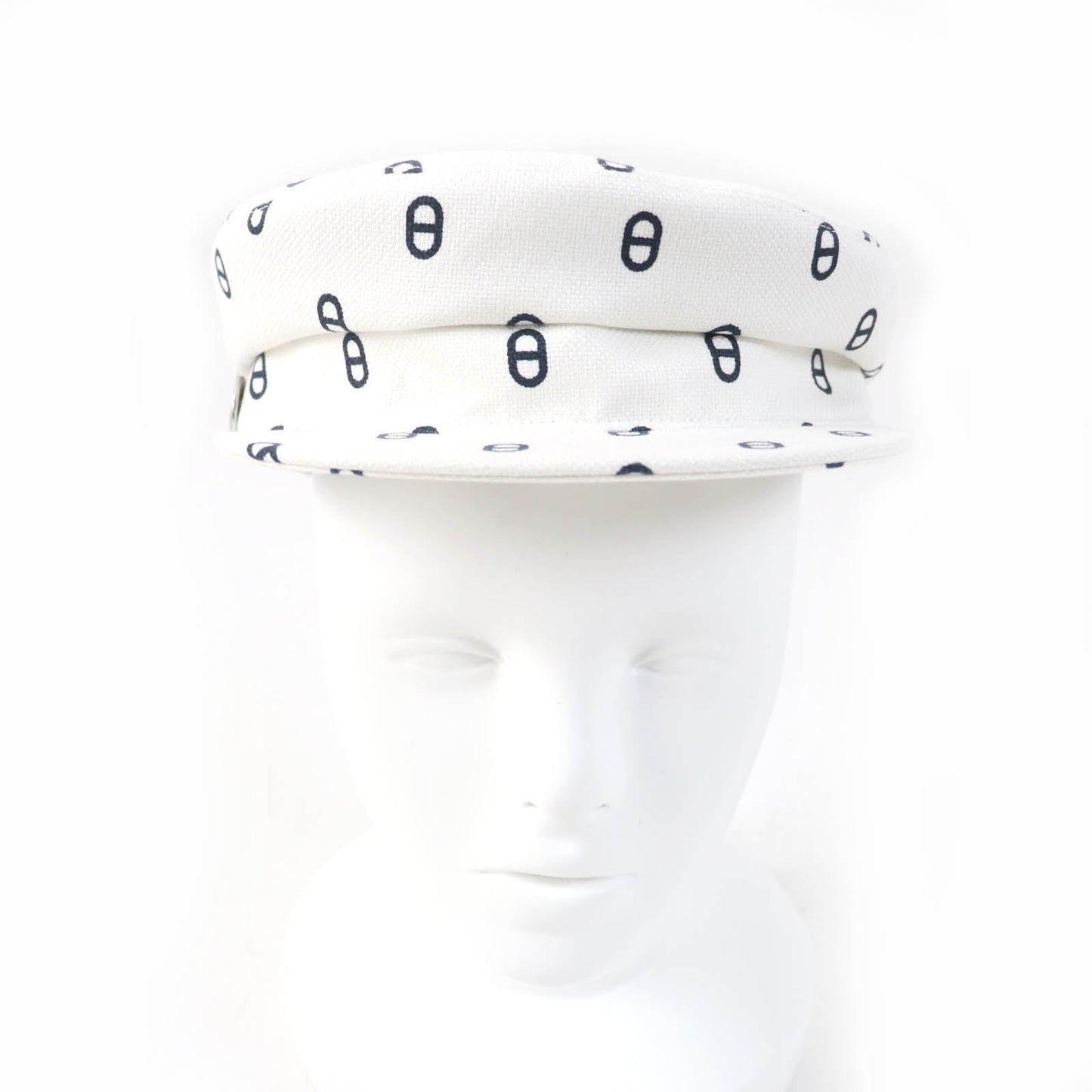 HERMES Casquette Main: 98% cotton, Main: 2% polyurethane, Lining: 56% cotton, Lining: 46% silk, Lining trim: 56% cotton, 44% rayon white Vauban Women