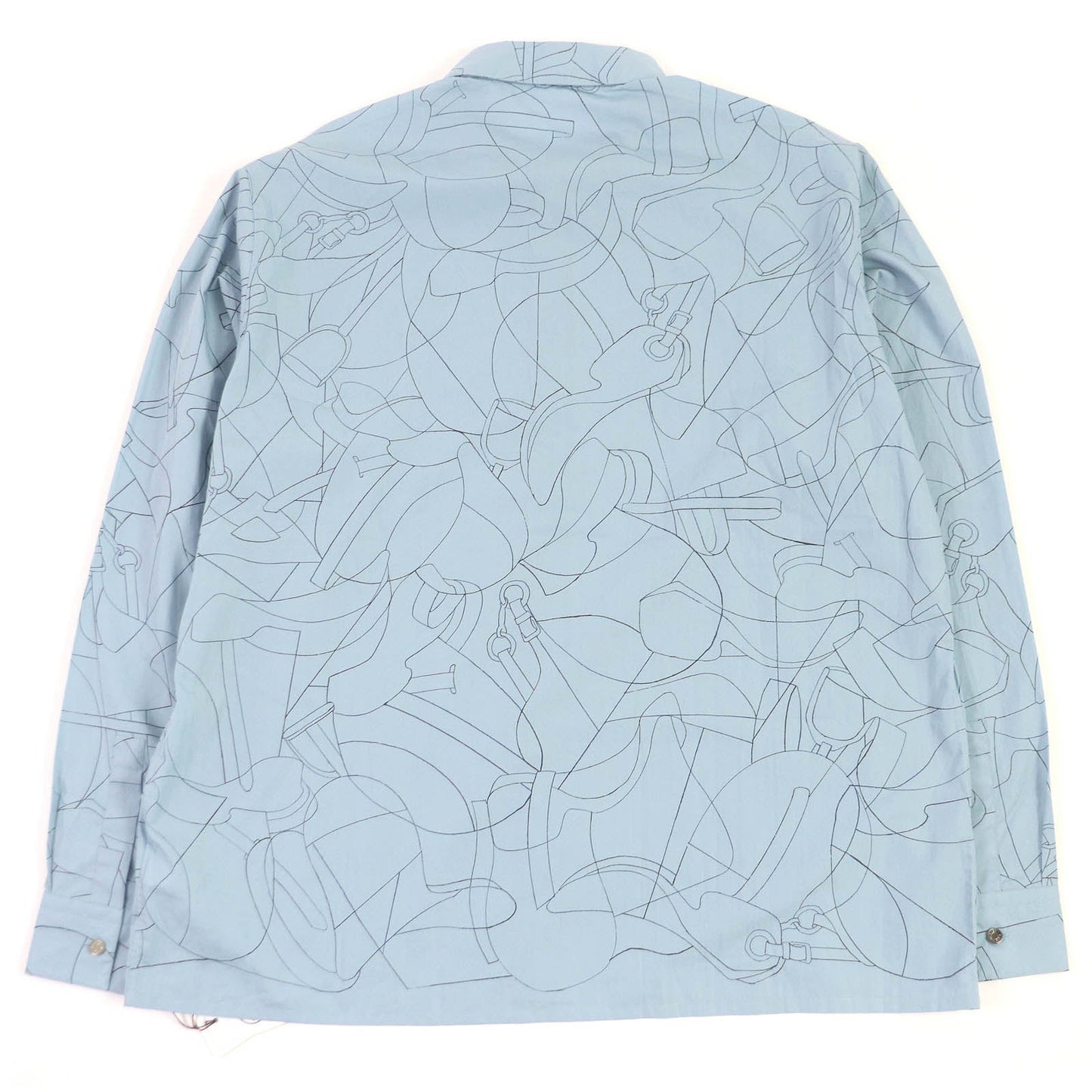 HERMES Long sleeve shirt Main: 100% cotton Ciel Couvel Selles en Fragments Finesse mens 44