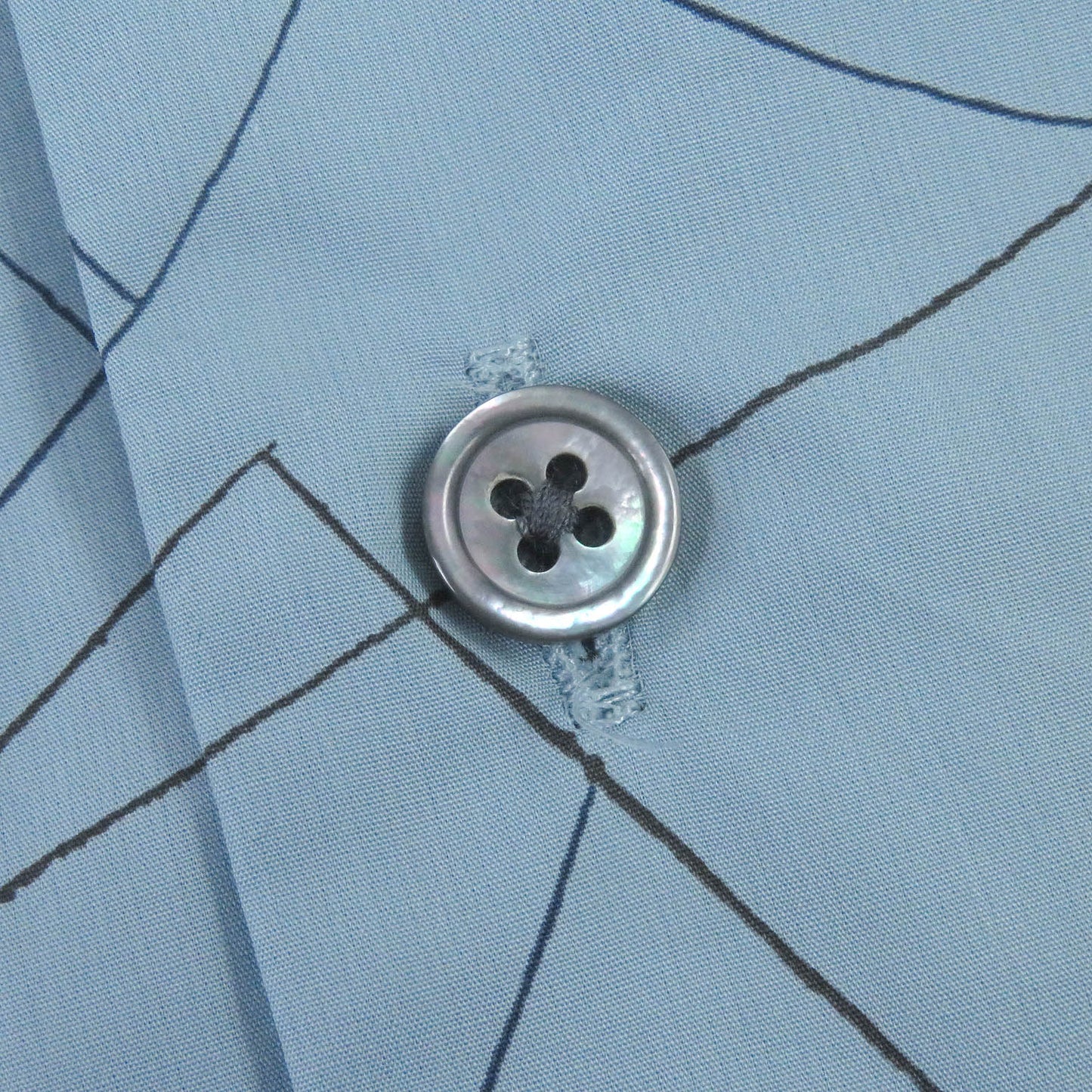 HERMES Long sleeve shirt Main: 100% cotton Ciel Couvel Selles en Fragments Finesse mens 44