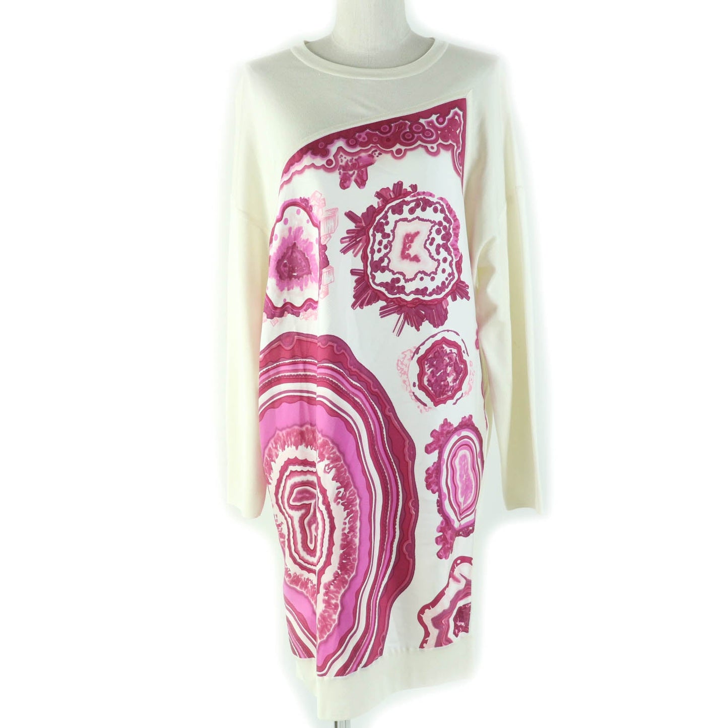 HERMES one piece Printed part: 100% silk Knitted part: 100% silk Ivory pink Women 34