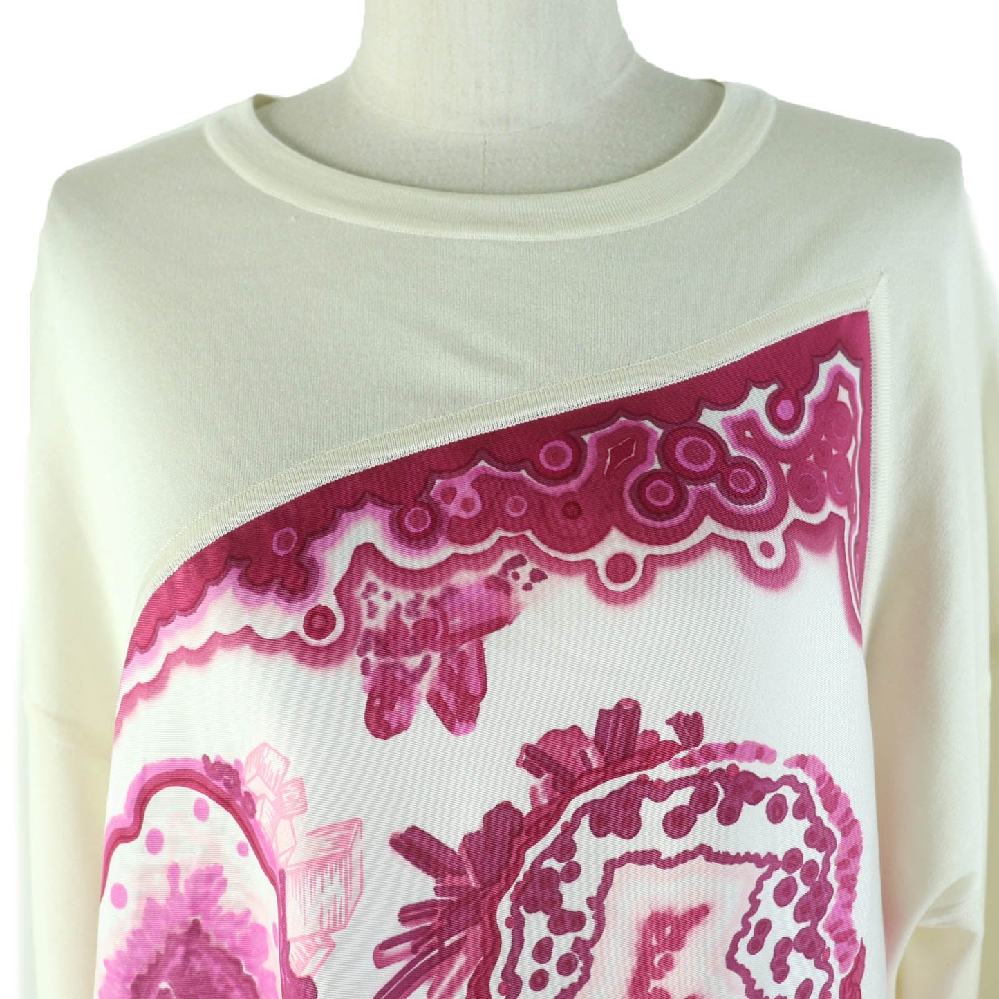 HERMES one piece Printed part: 100% silk Knitted part: 100% silk Ivory pink Women 34