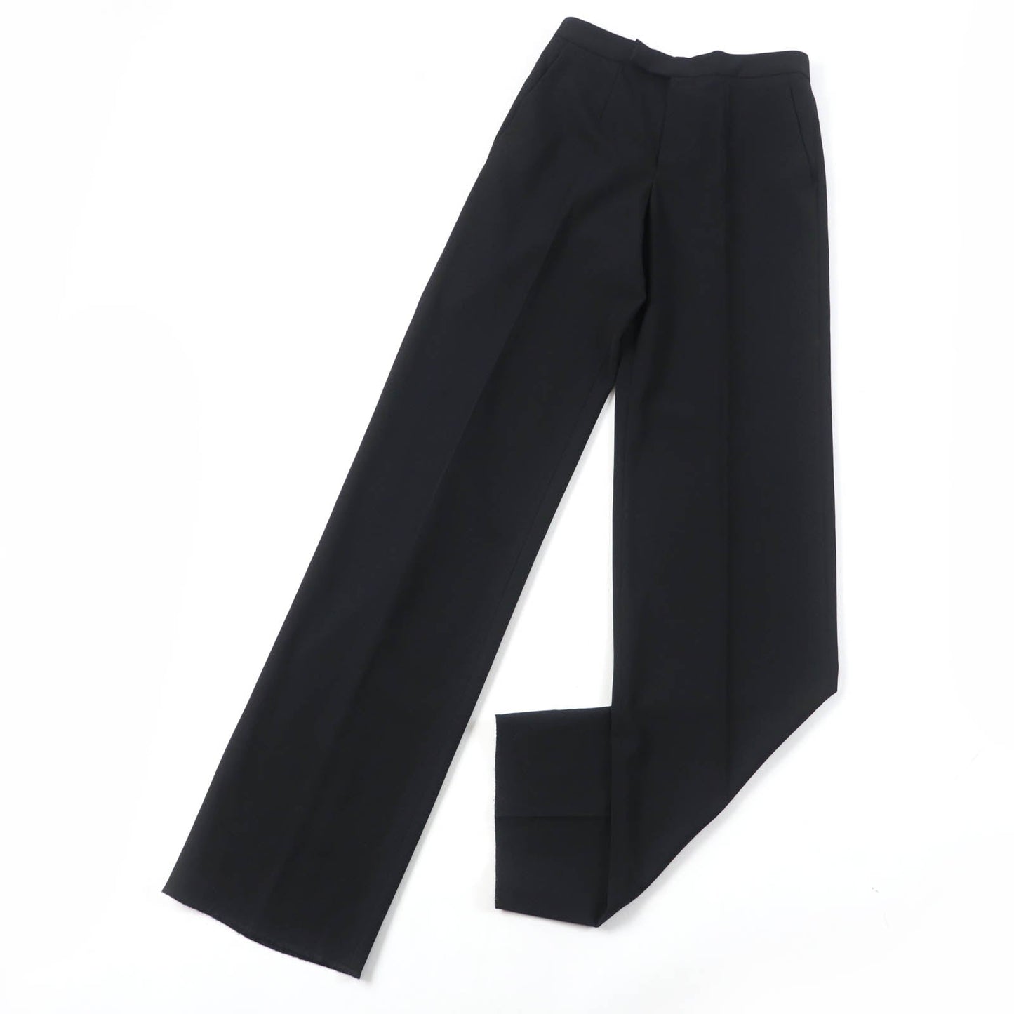 GUCCI Pants Main: 95% wool, Main: 5% polyurethane, Lining: 100% rayon, Part: leather black Women 38