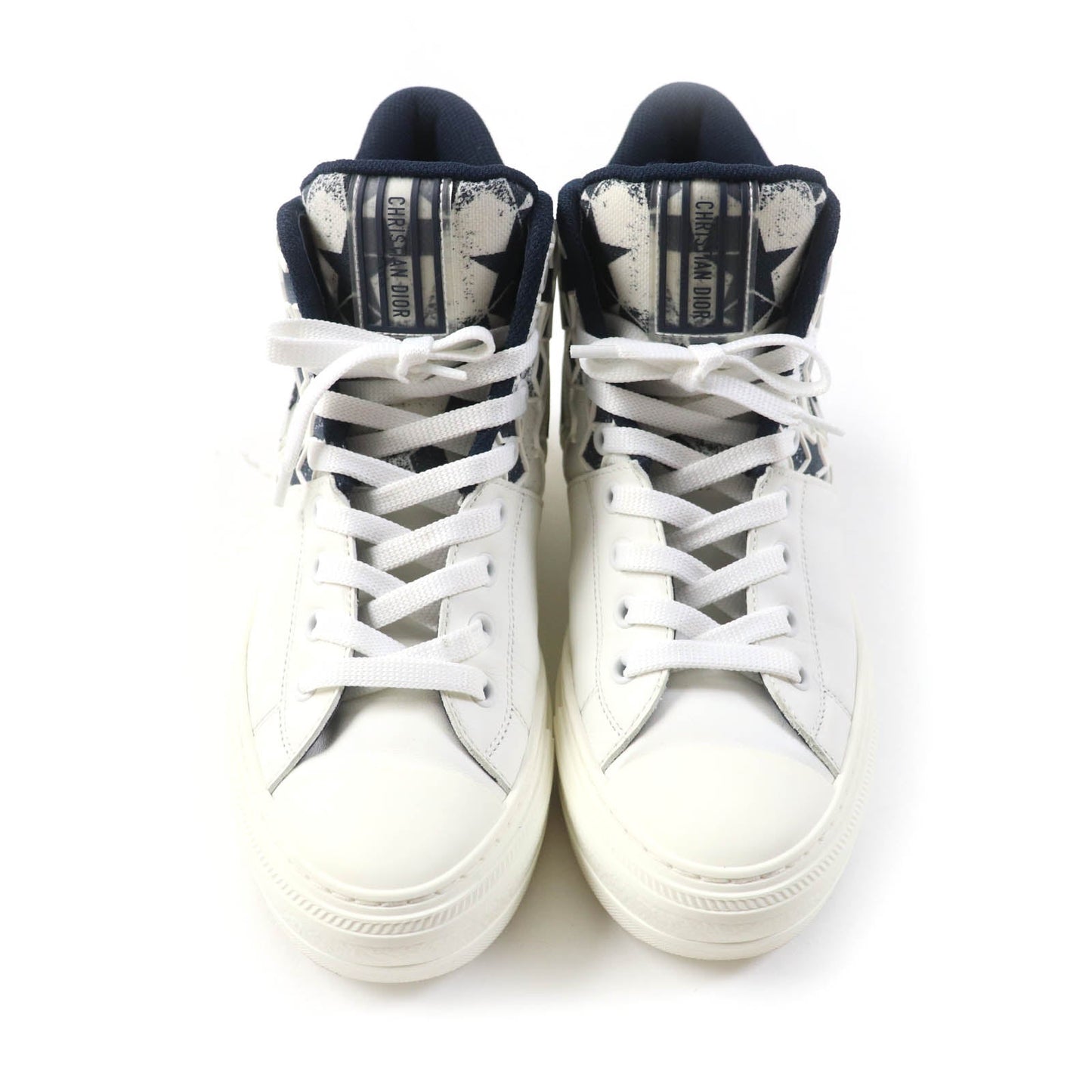 Christian Dior High cut sneakers Main: Canvas Leather White navy Walk N Dior Star Women 36