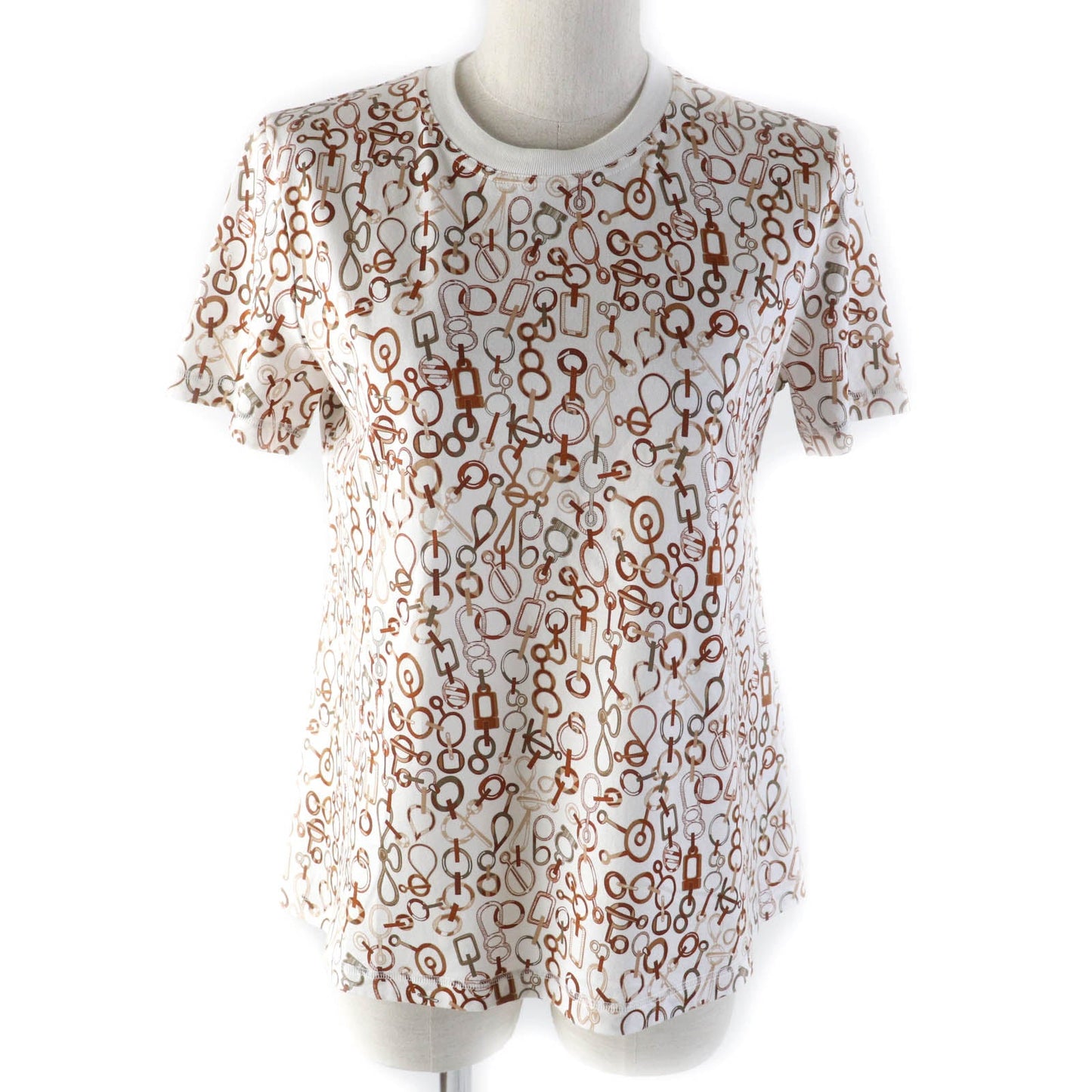 HERMES Short sleeve T-shirt 3H4624DR Main: 100% cotton, part: 98% cotton, part: 2% polyurethane Multi Do Re Boucles Women 36