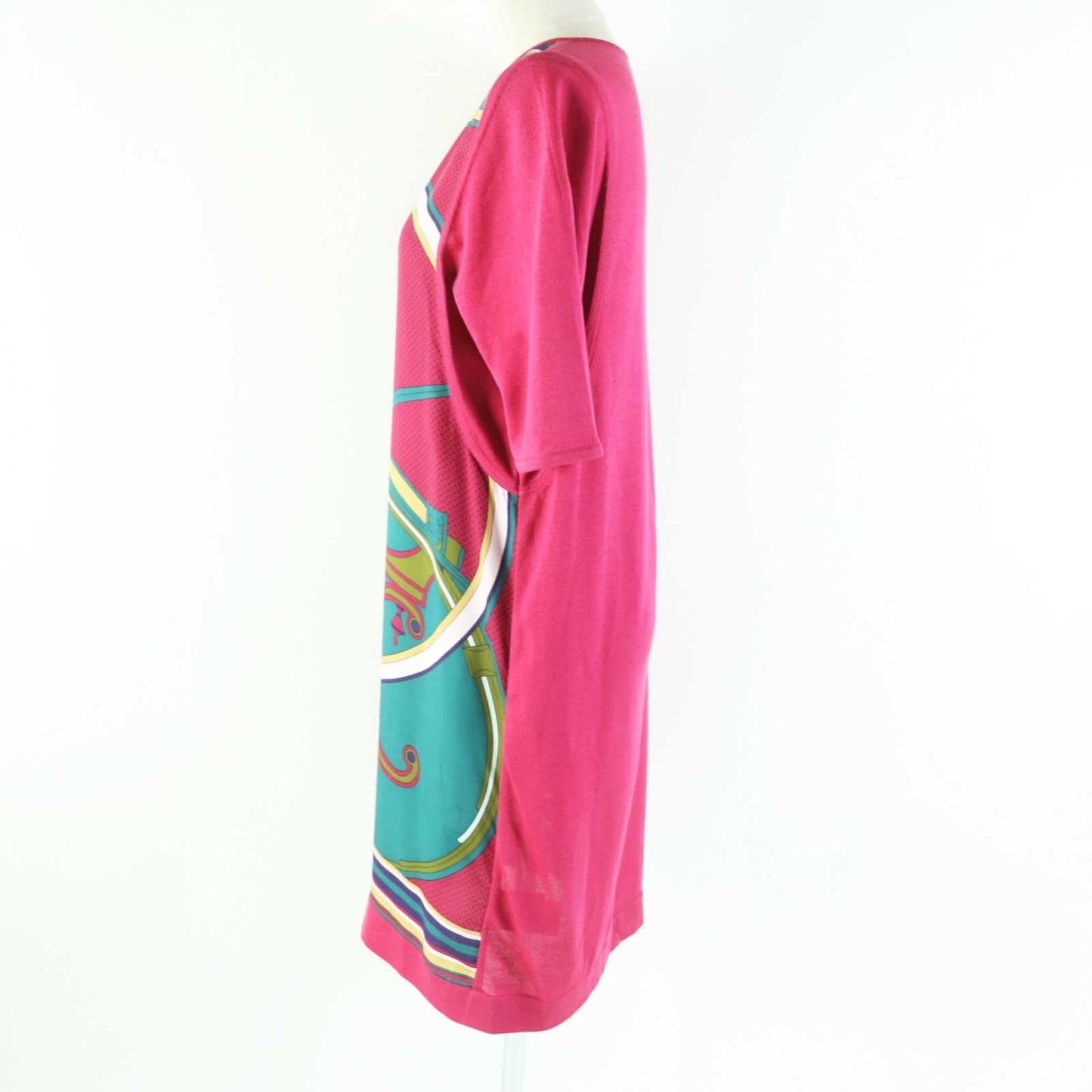 HERMES one piece Main: 100% silk, part: 59% silk, part: 41% cotton Plum pink type WASHINGTONS CARRIAGE George Washington's carriage Women 36