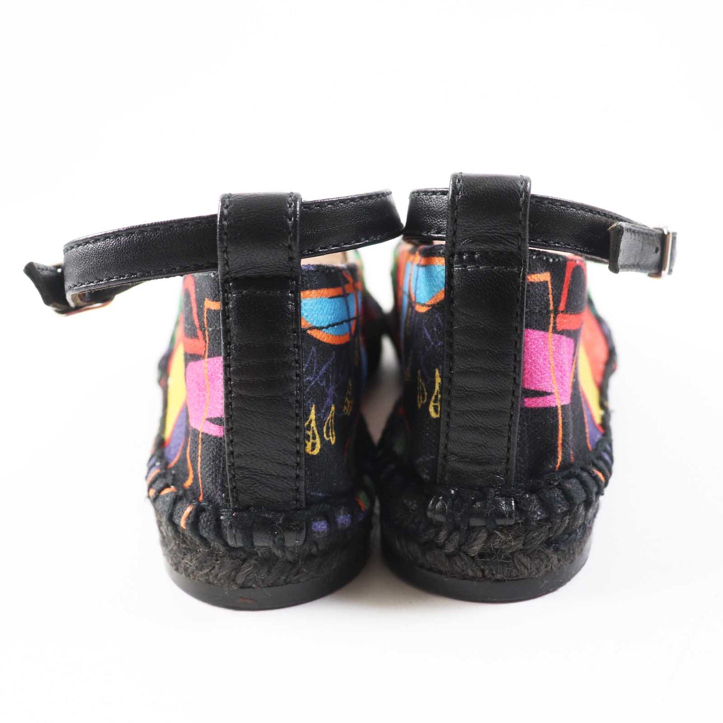HERMES Slip-on Main: Canvas, Part: Leather, Sole: Jute type black multi Women 37