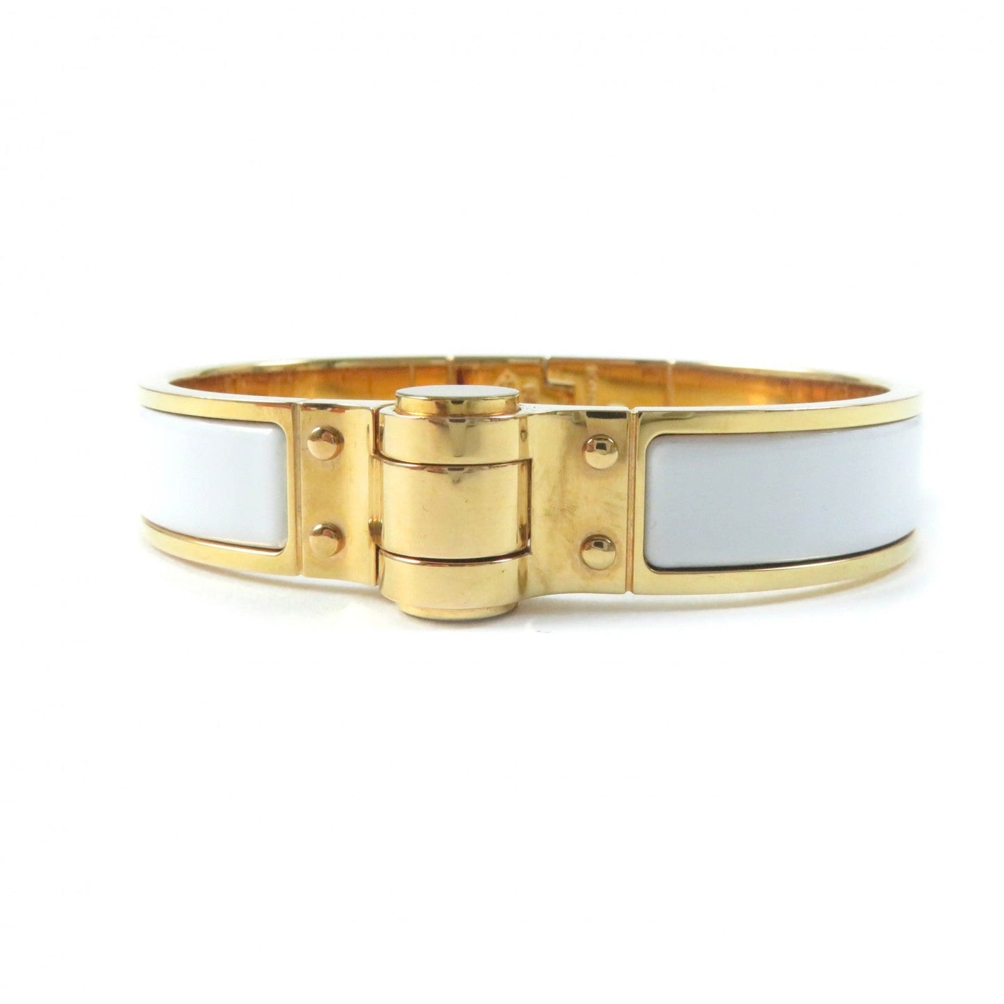 HERMES Bangle Main�FGold Plated White gold Charniere Women