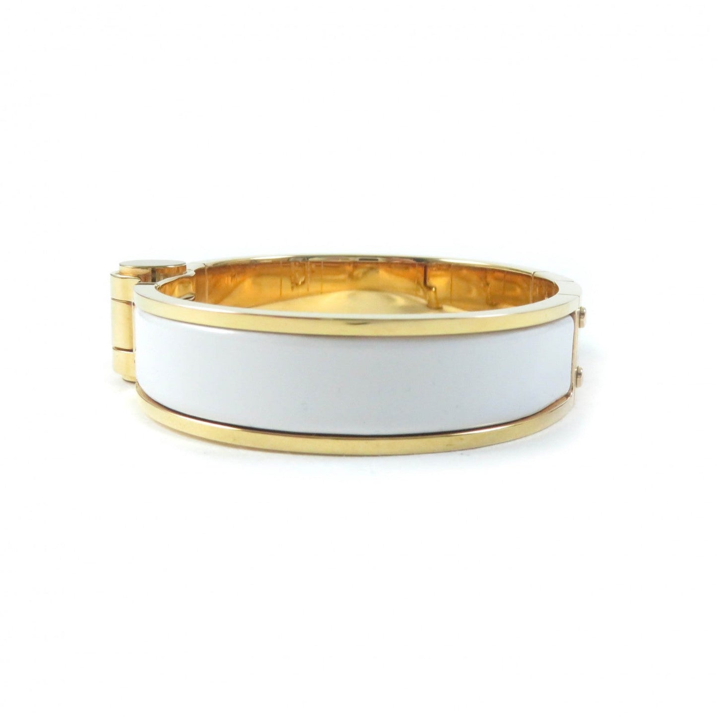 HERMES Bangle Main�FGold Plated White gold Charniere Women