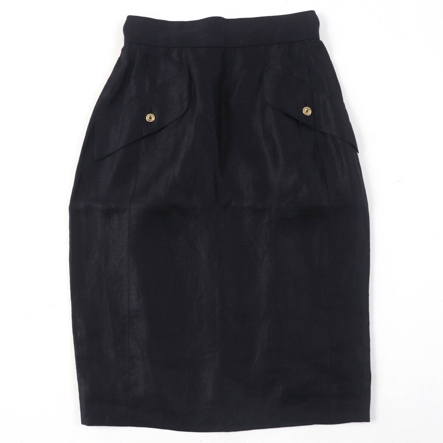 CHANEL Tight Skirt 150466D4 A250078 Main: 100% linen, lining: 100% silk black Women 34