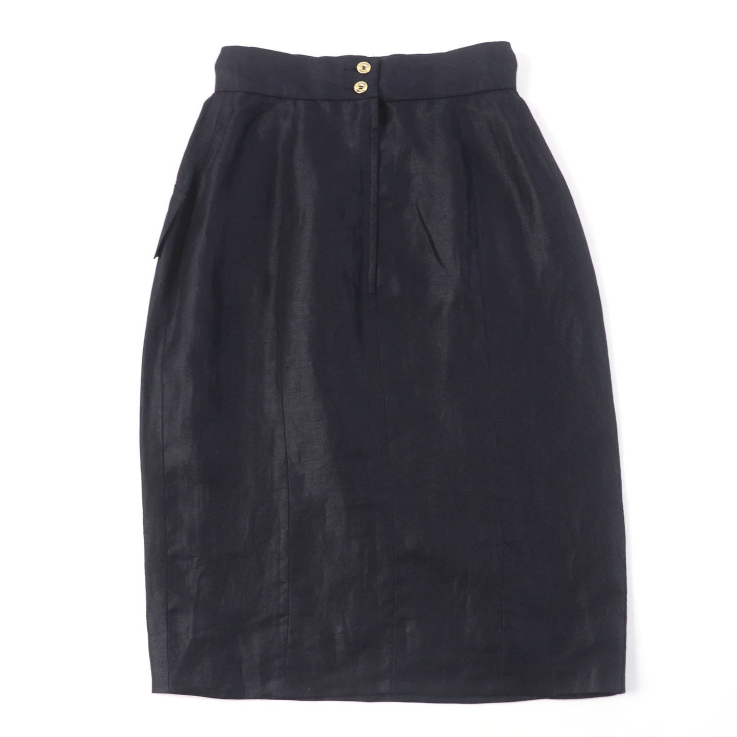 CHANEL Tight Skirt 150466D4 A250078 Main: 100% linen, lining: 100% silk black Women 34