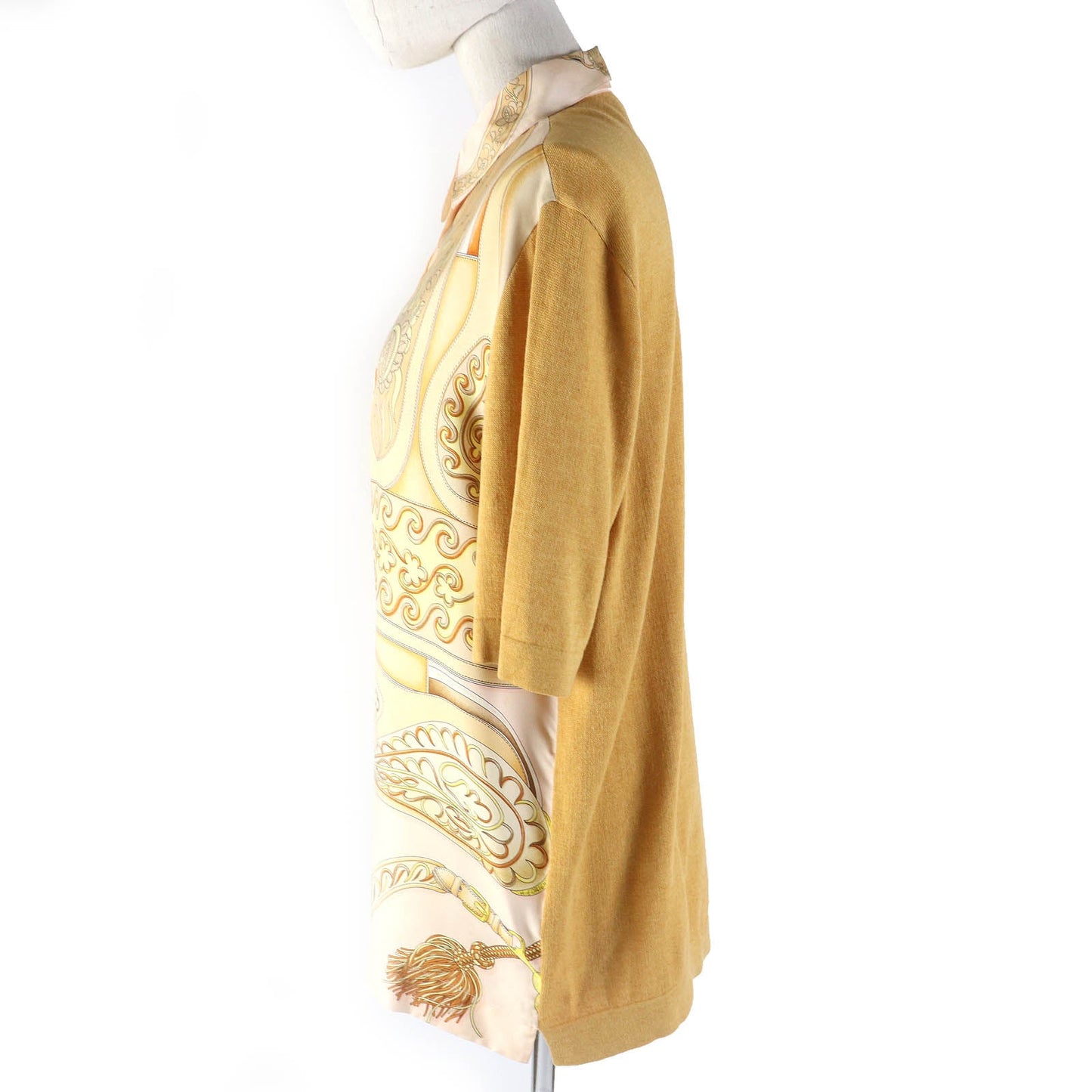 HERMES tops Outer: 100% silk, Main: 85% cotton, Main: 15% cashmere Orange type Women M