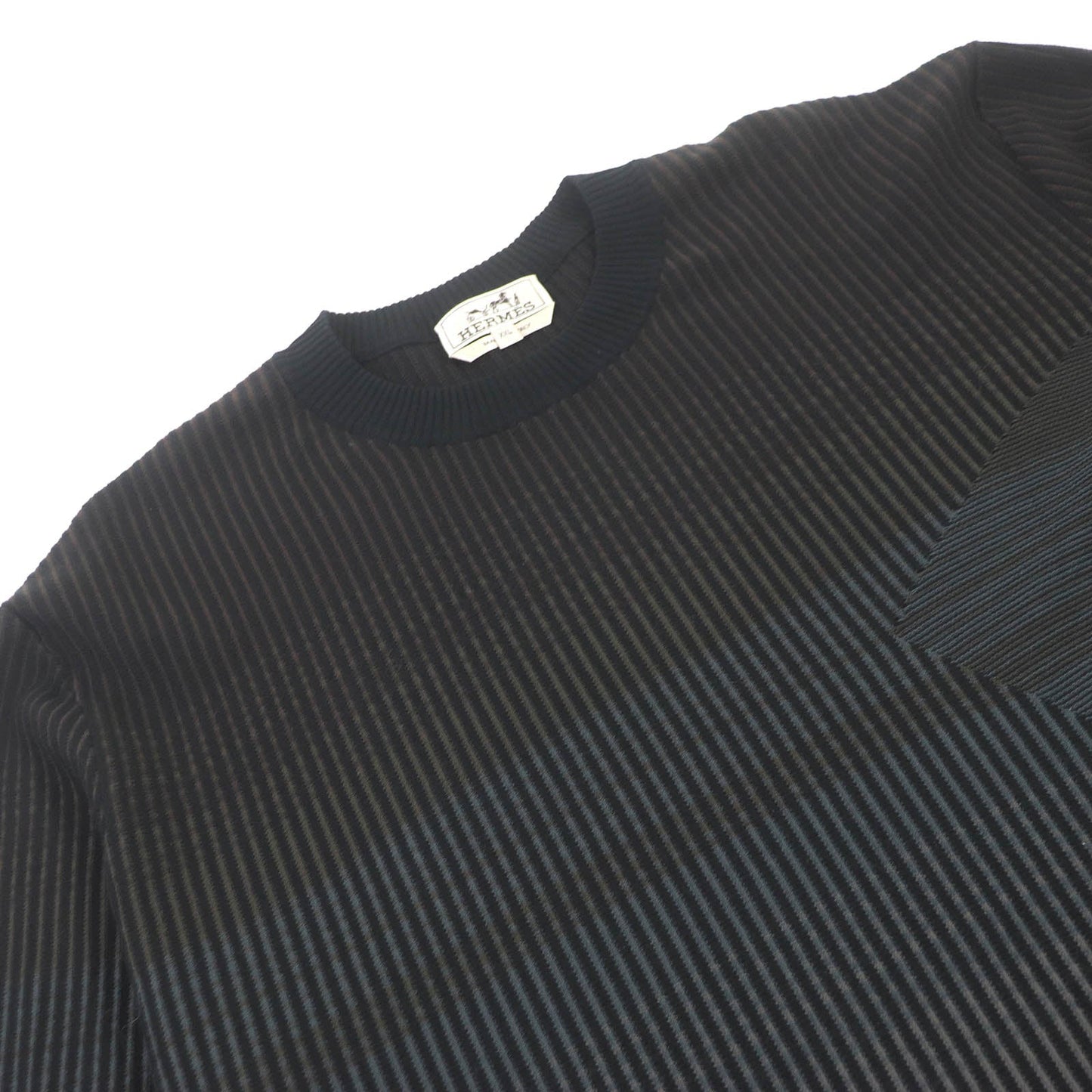 HERMES Short sleeve knit Main: 100% cotton Black type mens XXL