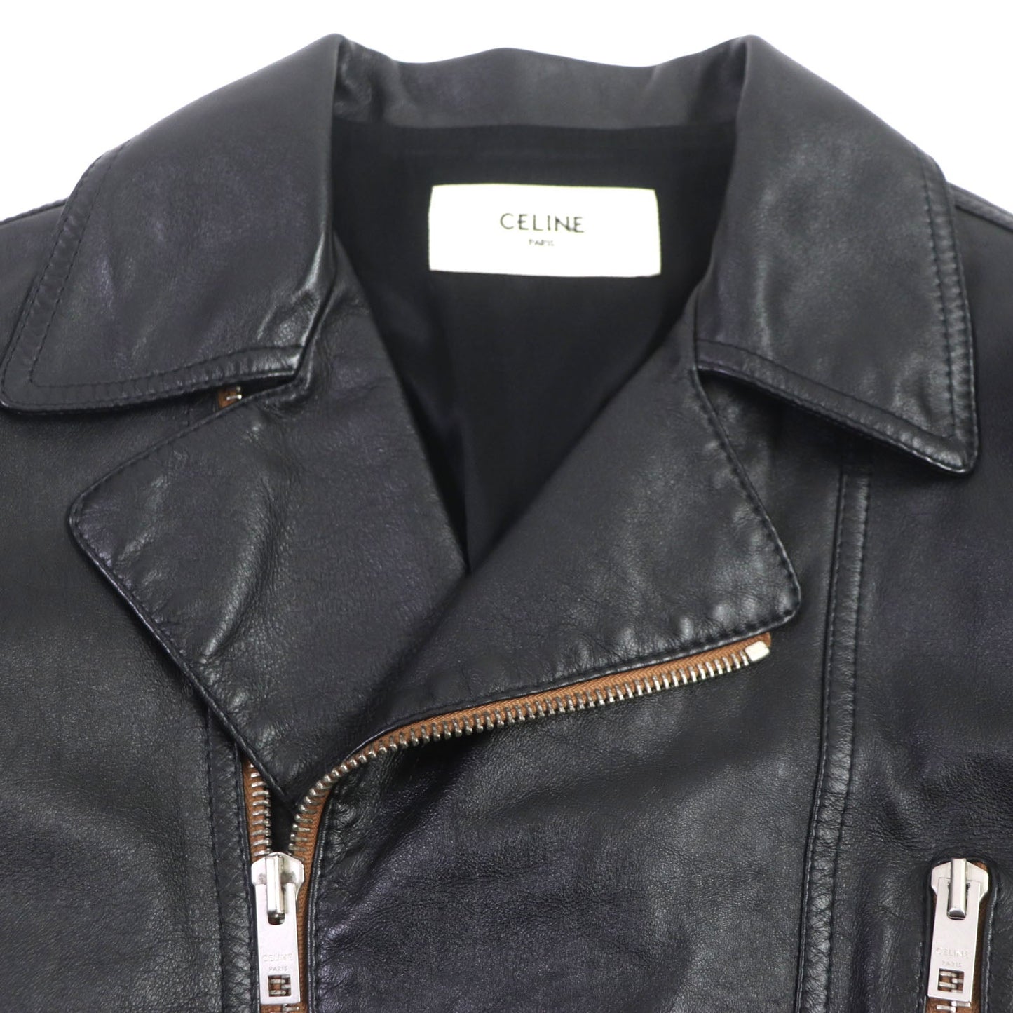 CELINE Riders jacket 2E467297D Lining: 70% cupra, Lining: 30% cotton, Outer: cowhide black mens 48