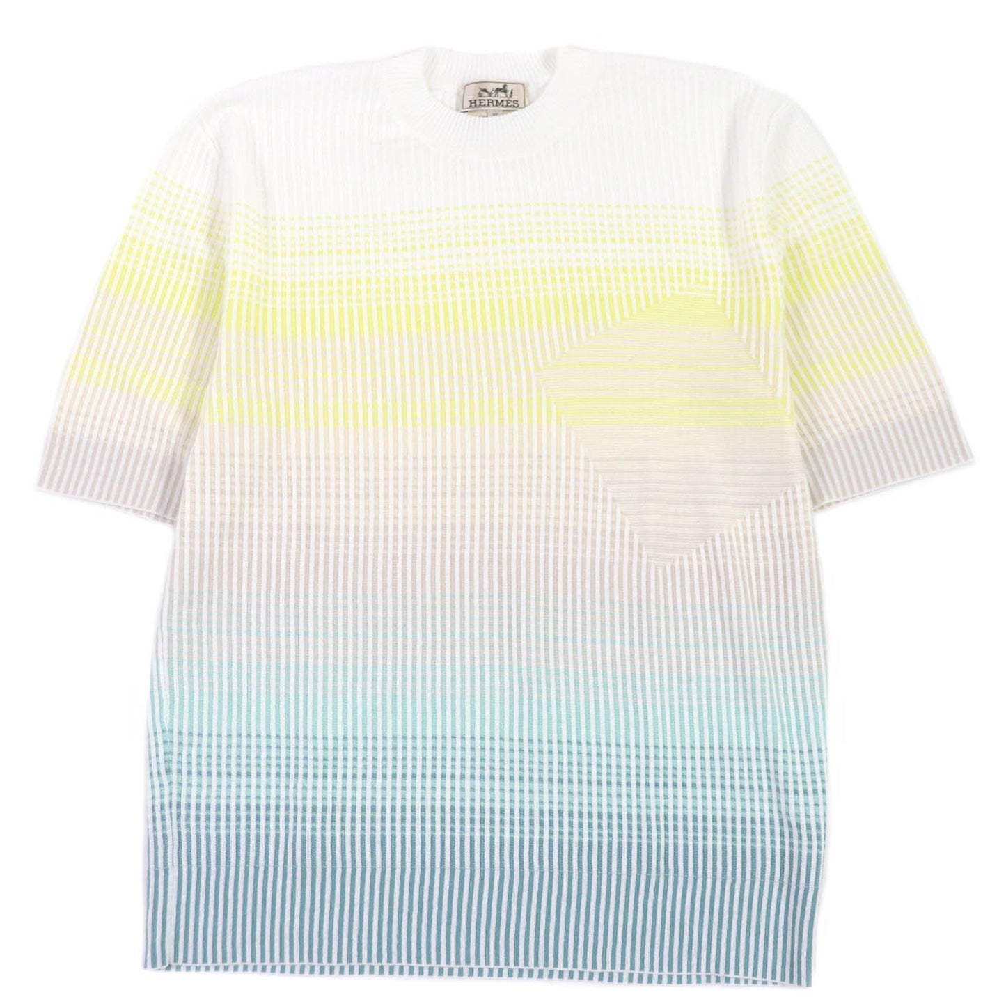 HERMES Short sleeve knit Main: 100% cotton White type mens XS