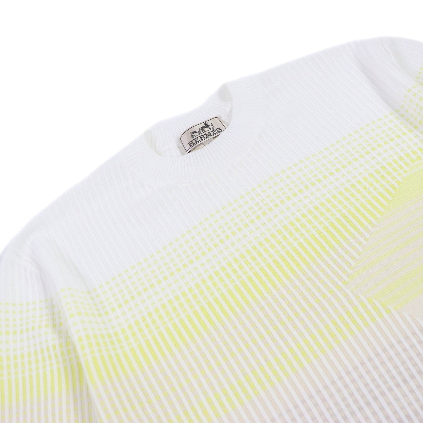 HERMES Short sleeve knit Main: 100% cotton White type mens XS