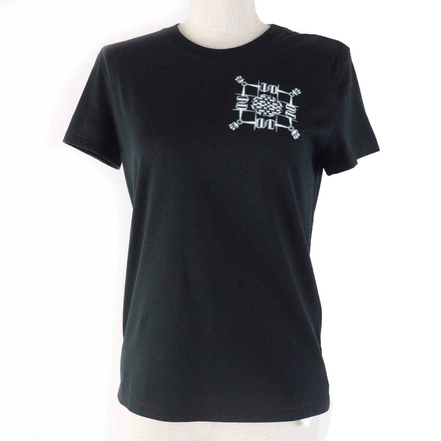 HERMES Short sleeve T-shirt 4H4642DA Main: 100% cotton, part: 98% cotton, part: 2% polyurethane black Women 34