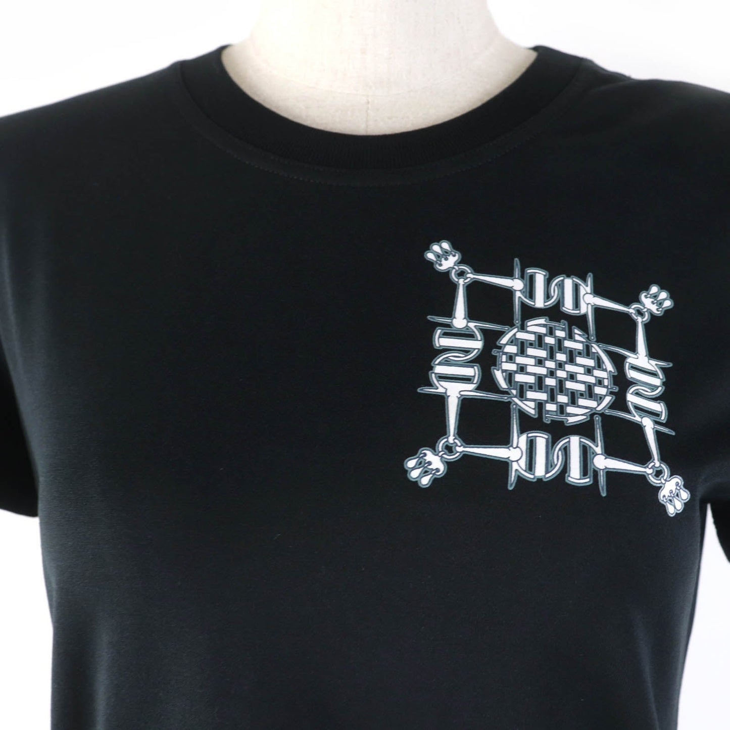 HERMES Short sleeve T-shirt 4H4642DA Main: 100% cotton, part: 98% cotton, part: 2% polyurethane black Women 34