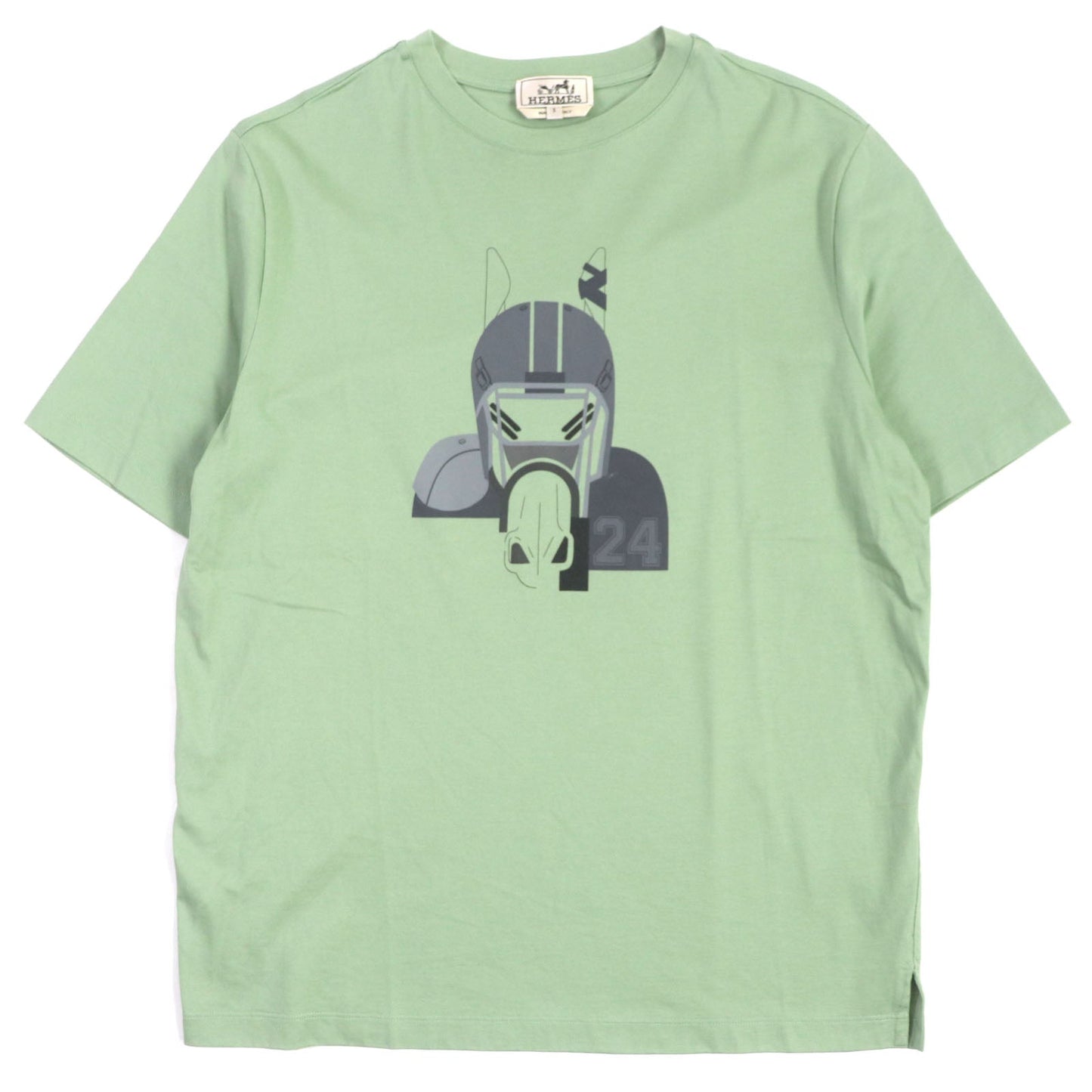 HERMES Short sleeve T-shirt H367970HA Main: 100% cotton green quarter bash mens S