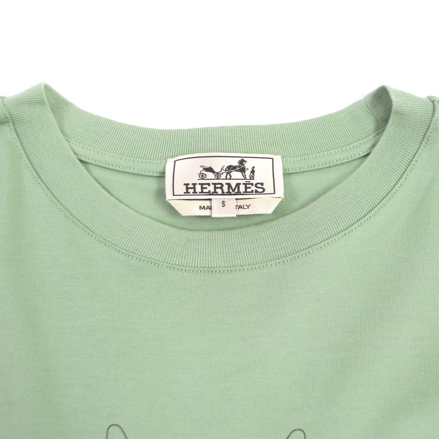 HERMES Short sleeve T-shirt H367970HA Main: 100% cotton green quarter bash mens S