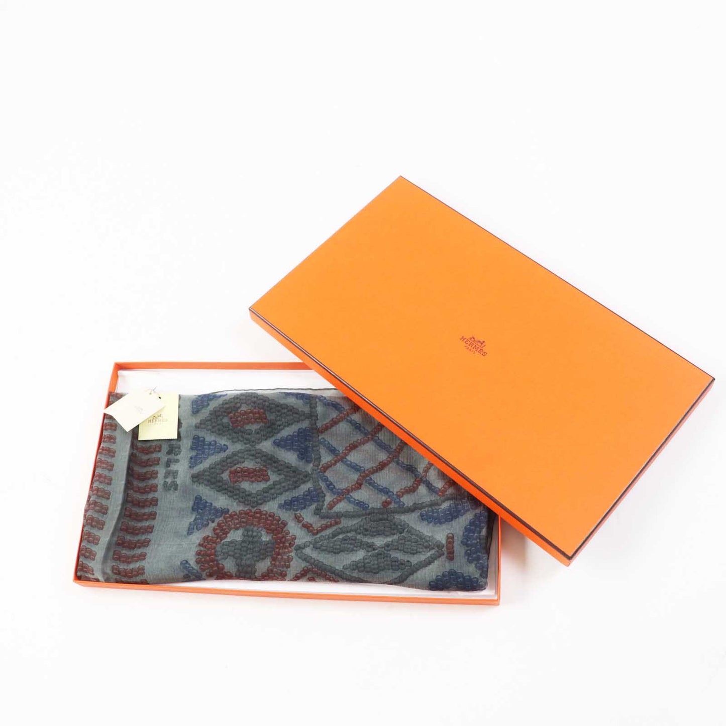 HERMES scarf Main: 100% silk gray Carre140 KELLY EN PERLES Women