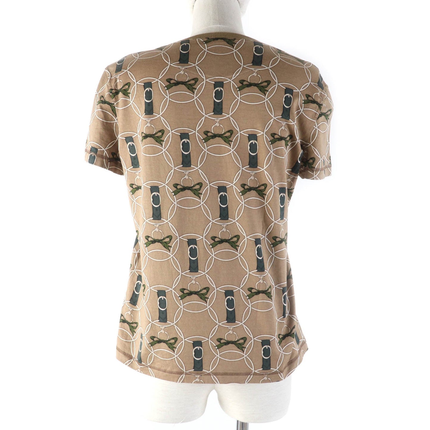 HERMES Short sleeve T-shirt 2H4618DB Main: 100% cotton Brown type Morning walk Promenade du Matin Women 36