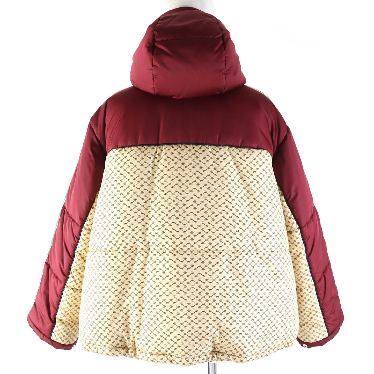 GUCCI Jacket 663279 Main: 100% nylon, Filling: 100% polyester, Part: 100% polyester, Lining: 100% nylon Bordeaux Beige type PARACHUTE NYLON PADDED GG Women 38
