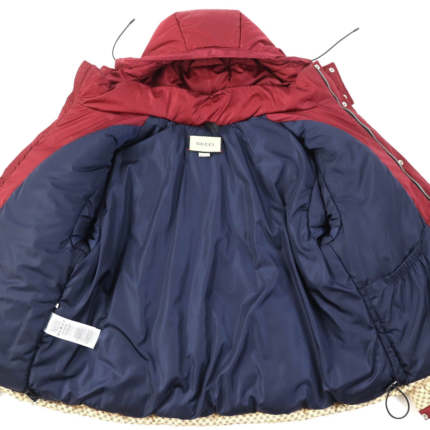 GUCCI Jacket 663279 Main: 100% nylon, Filling: 100% polyester, Part: 100% polyester, Lining: 100% nylon Bordeaux Beige type PARACHUTE NYLON PADDED GG Women 38