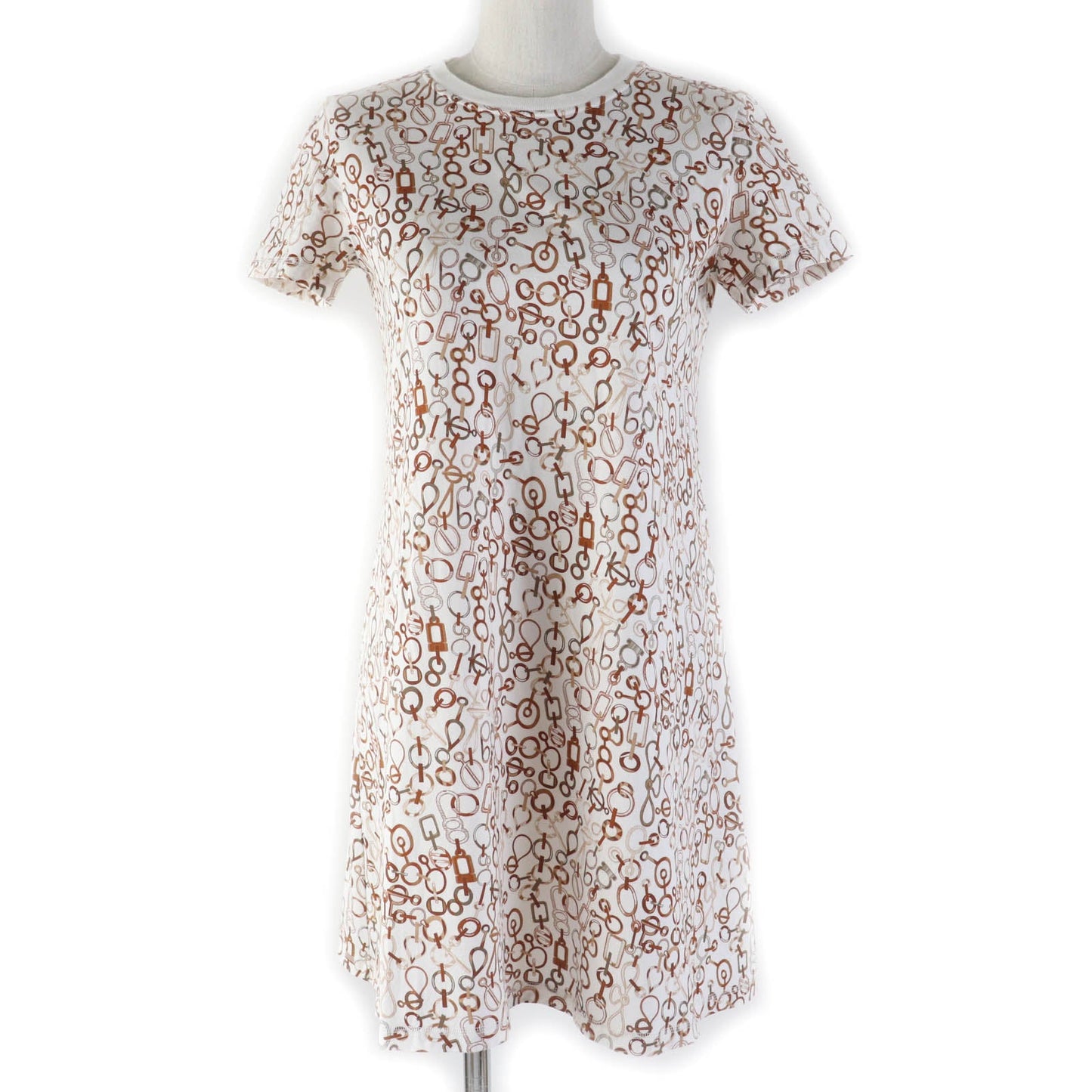 HERMES one piece 3H4514DR Main: 100% cotton, Part: 98% cotton, Part: 2% Brown type DR Do RE BOUCLES Women 34