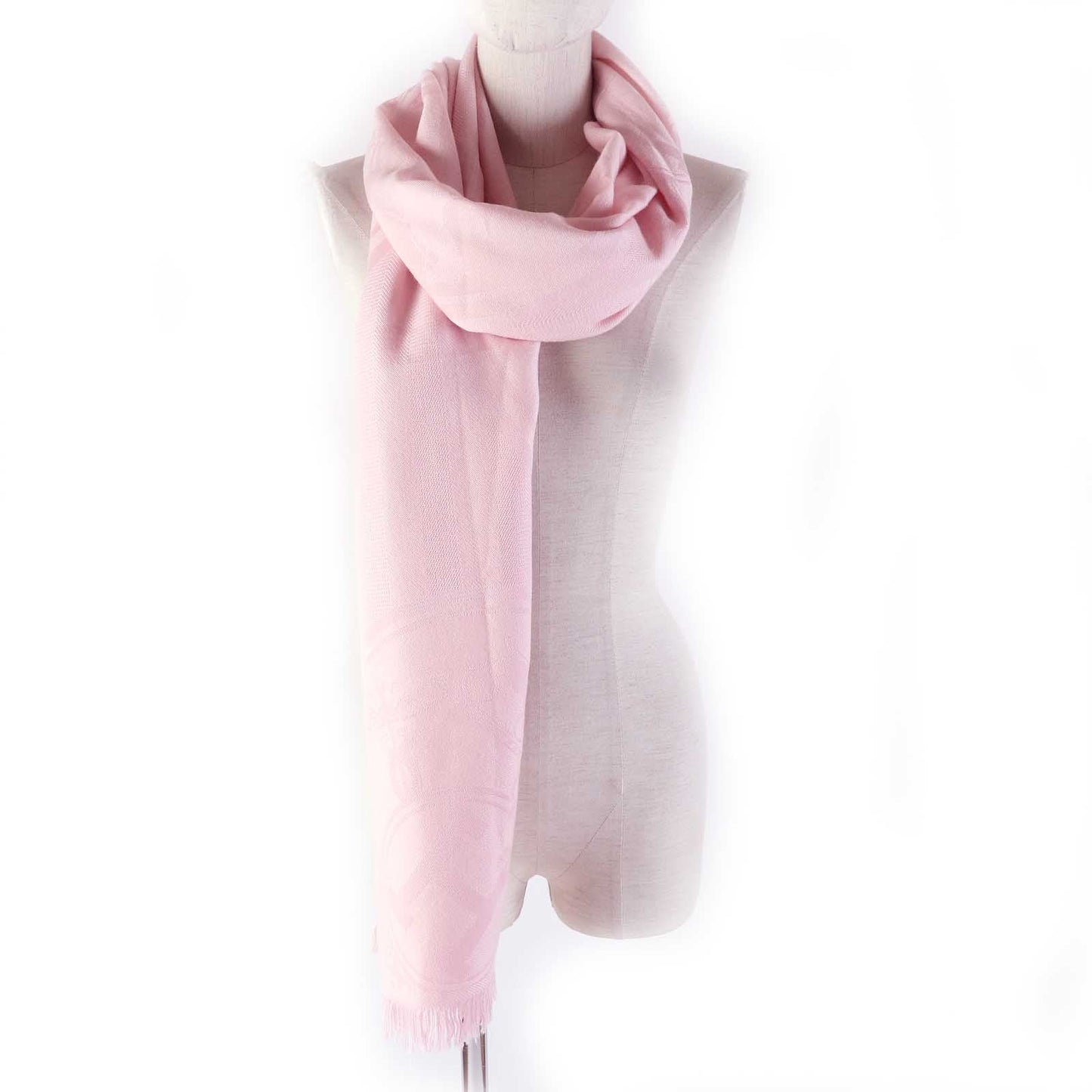 HERMES Stall H262494S Main: 85% cashmere, Main: 15% silk pink Women