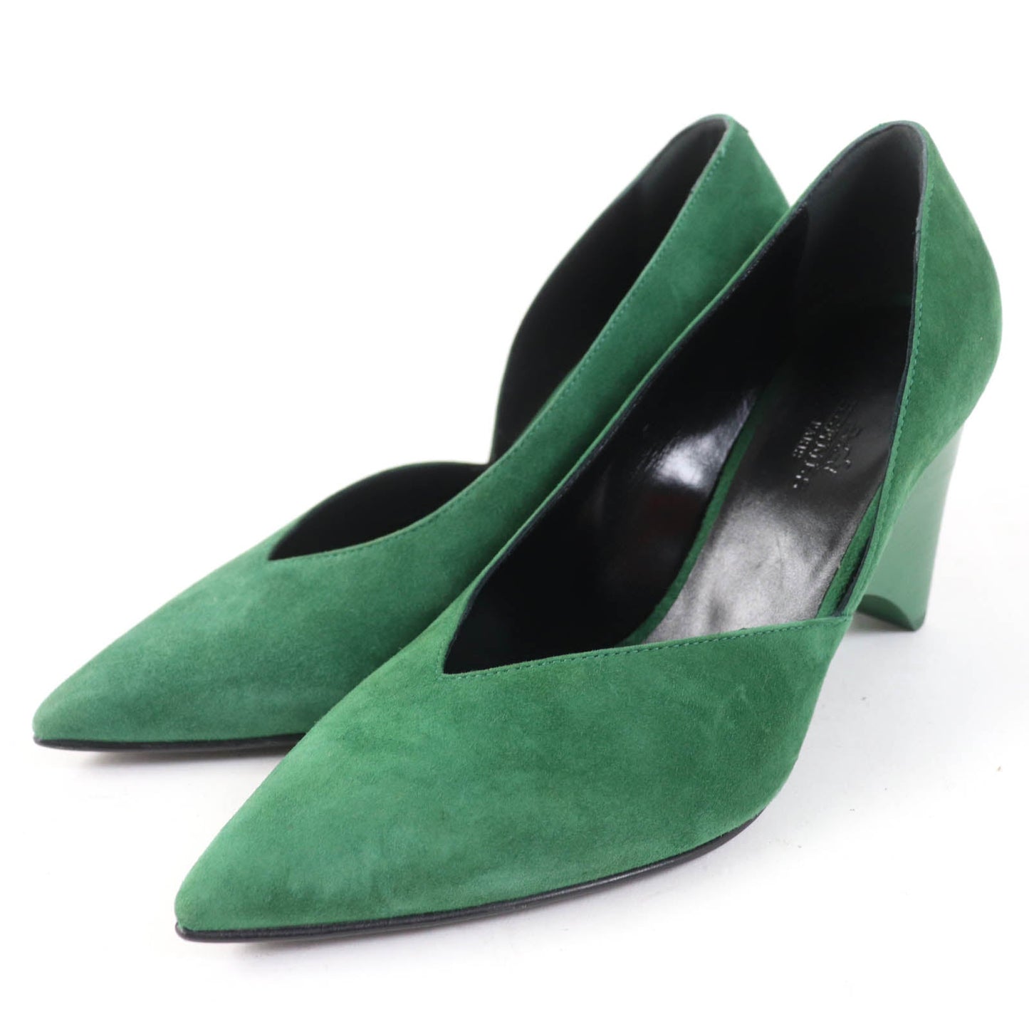 HERMES pumps 222283Z Main: Suede leather green Women 37
