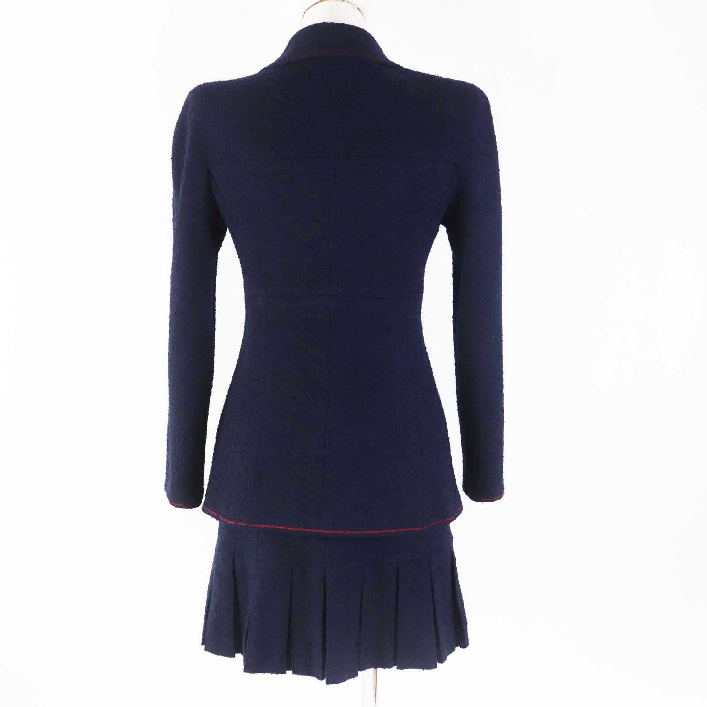 CHANEL setup 97A P09685 Outer: 88% wool, Outer: 12% nylon, Lining: 95% silk, Lining: 5% polyurethane Navy Women 36