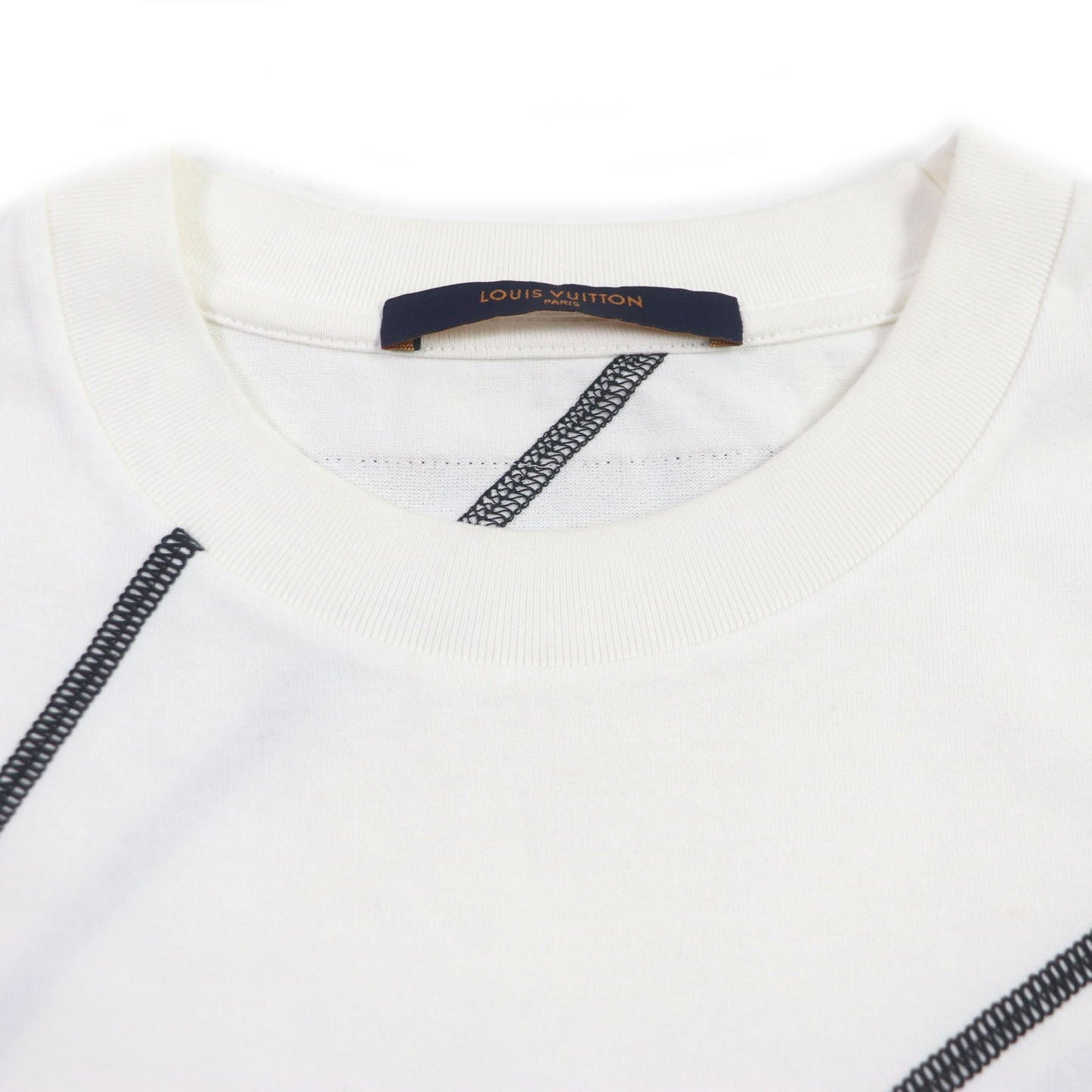 LOUIS VUITTON Short sleeve T-shirt HKY22W Main: 100% cotton white embroidery detail mens S