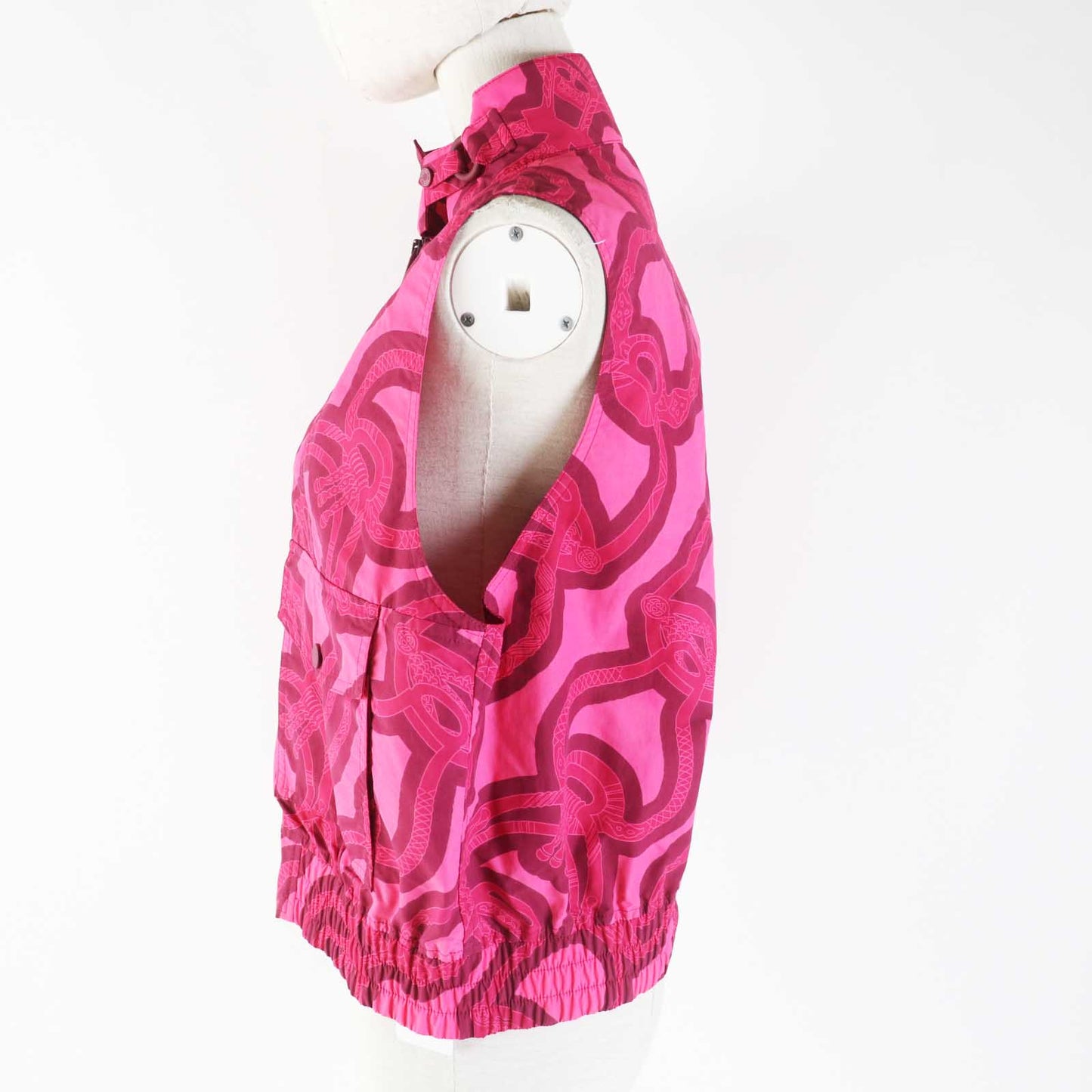 HERMES Vest 3E0253DW Main: 100% nylon Pink Bordeaux Fantaisie d'Etriers Stirrup Fantasy Women 38